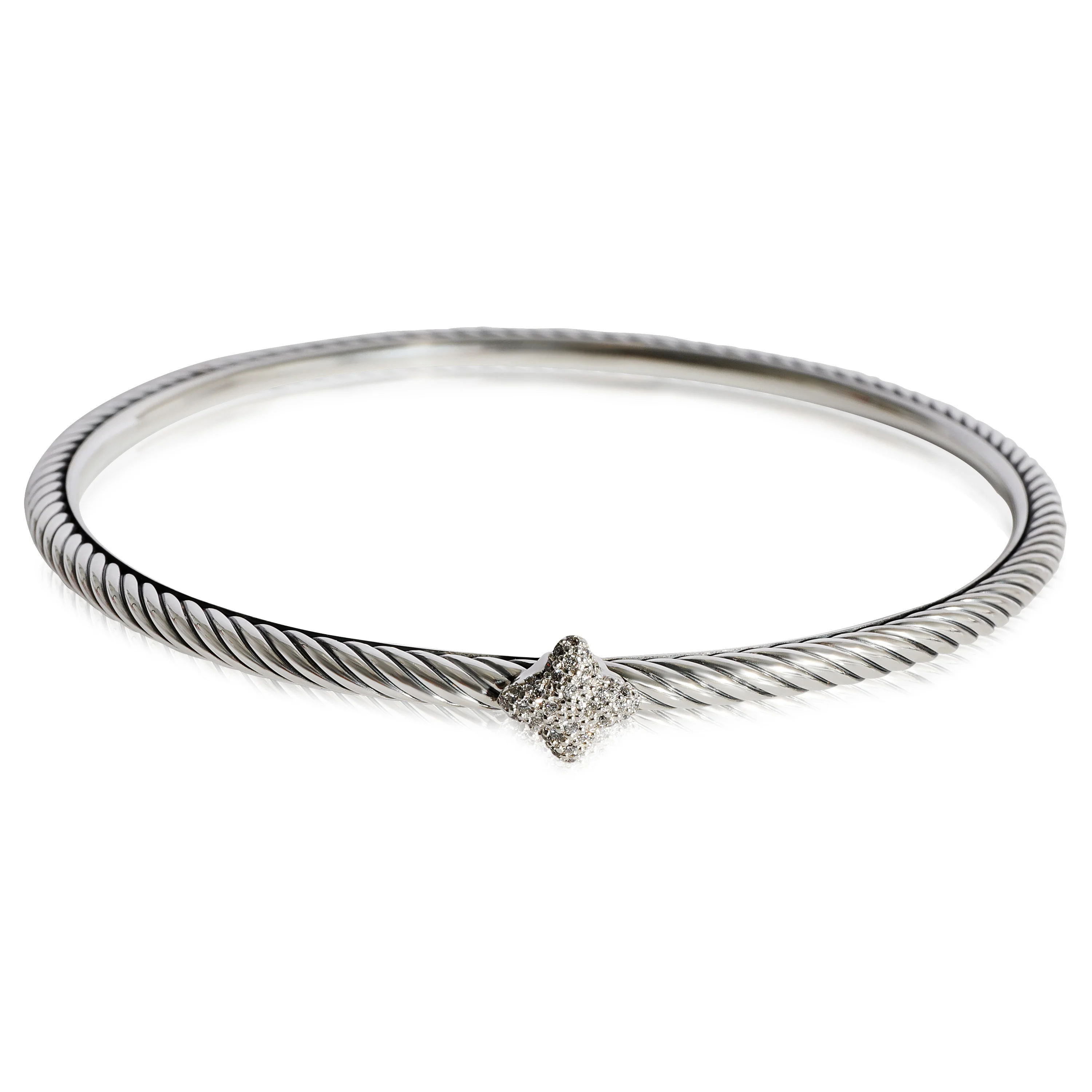 David Yurman Confetti Diamond Bangle in Sterling Silver 0.05 CTW