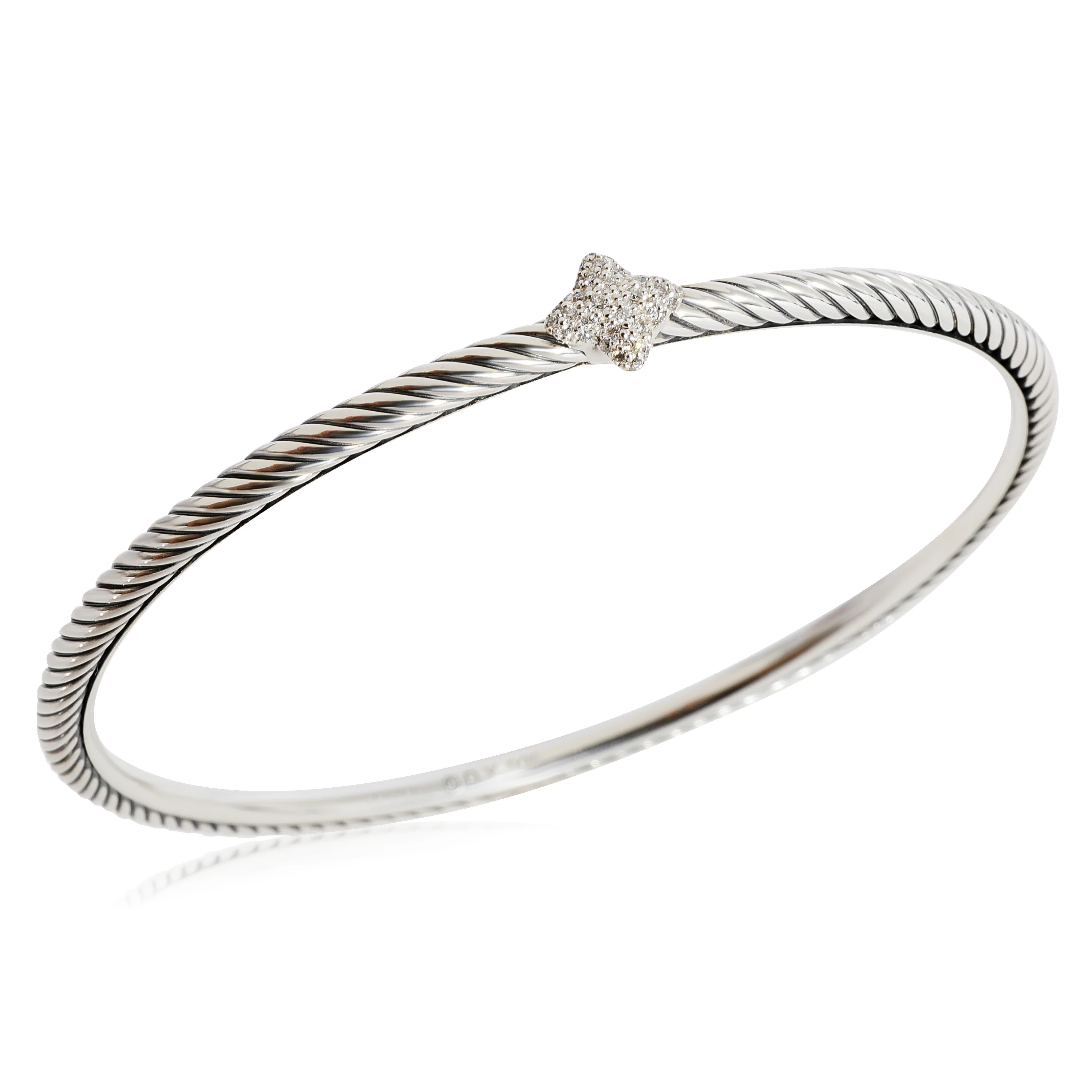 David Yurman Confetti Diamond Bangle in Sterling Silver 0.05 CTW - Image 4
