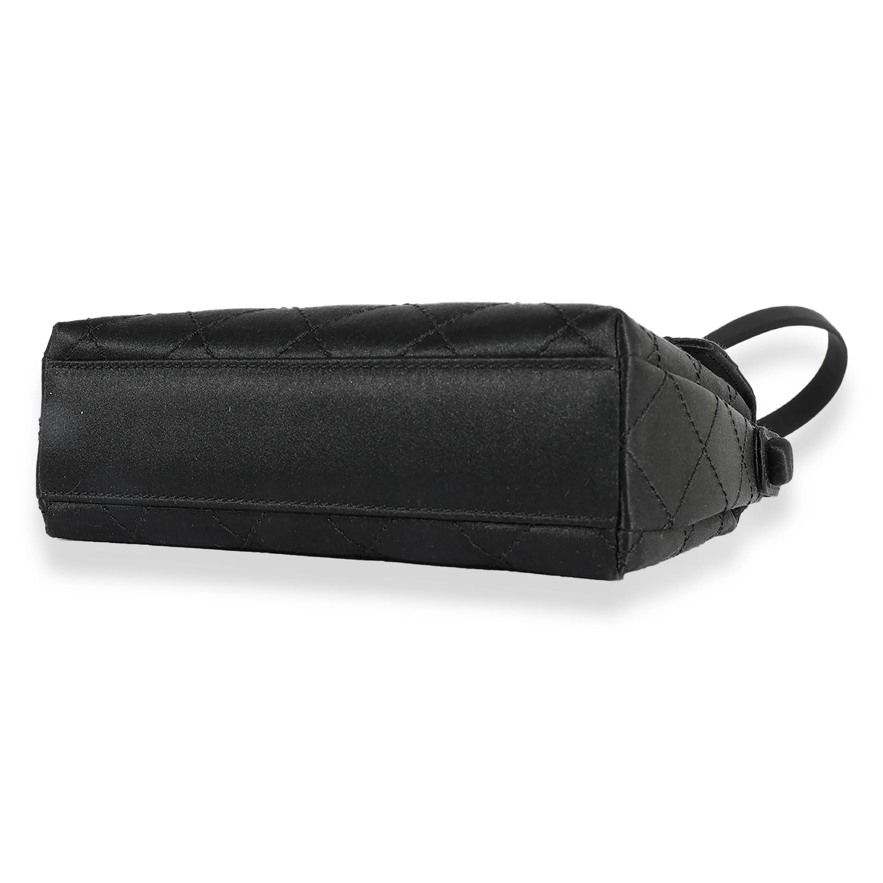 Chanel Vintage Black Quilted Satin Evening Bag - Image 5