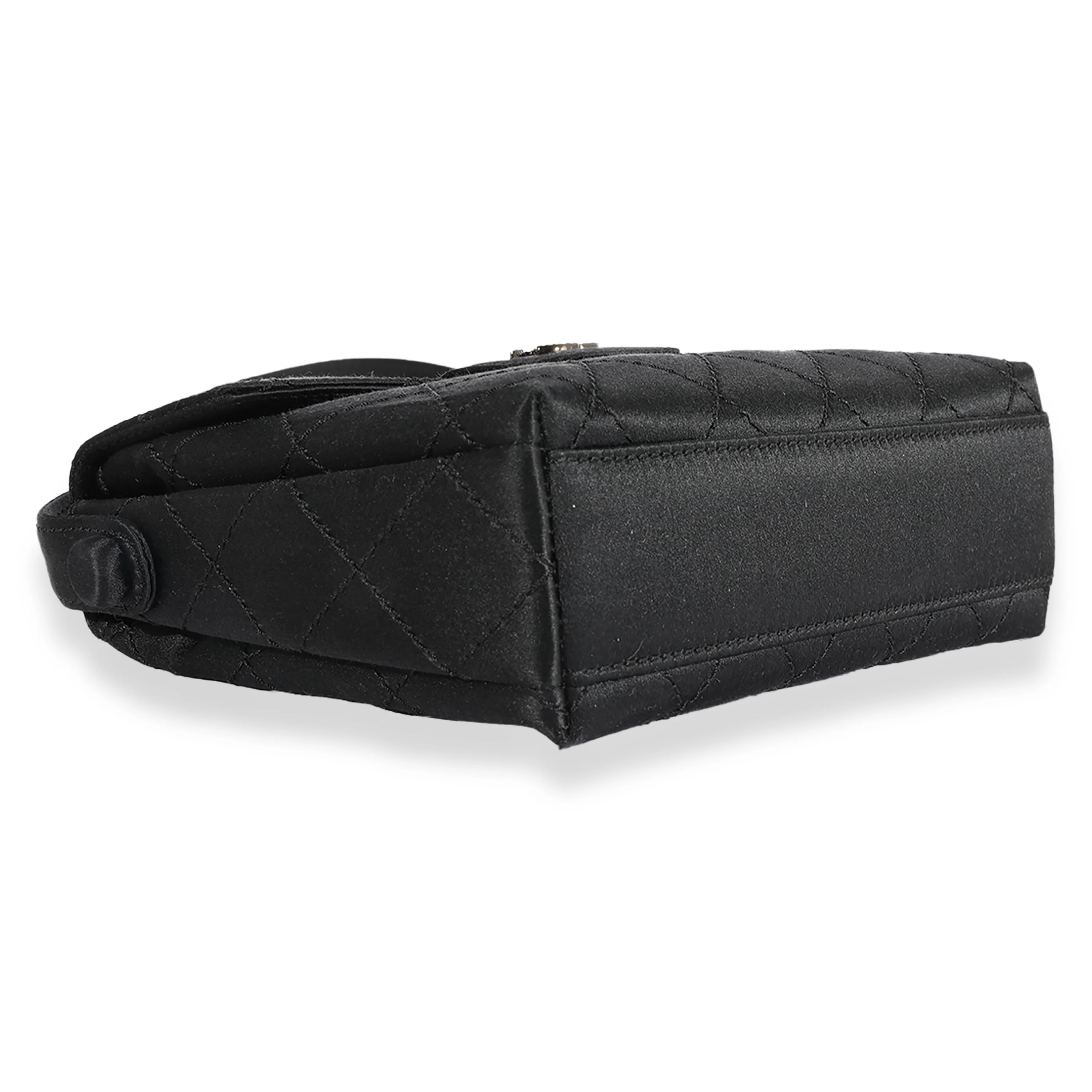 Chanel Vintage Black Quilted Satin Evening Bag - Image 6