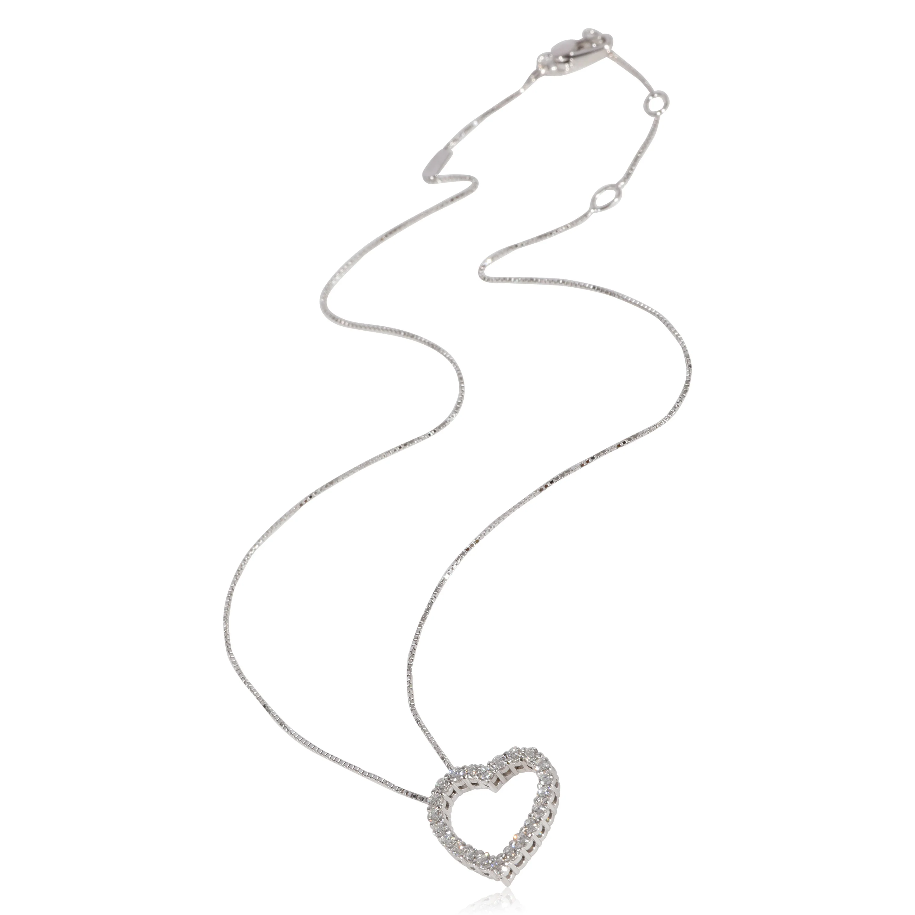 2003 Fall/Winter Diamond Heart Pendant in 18k White Gold 0.65 CTW - Image 3