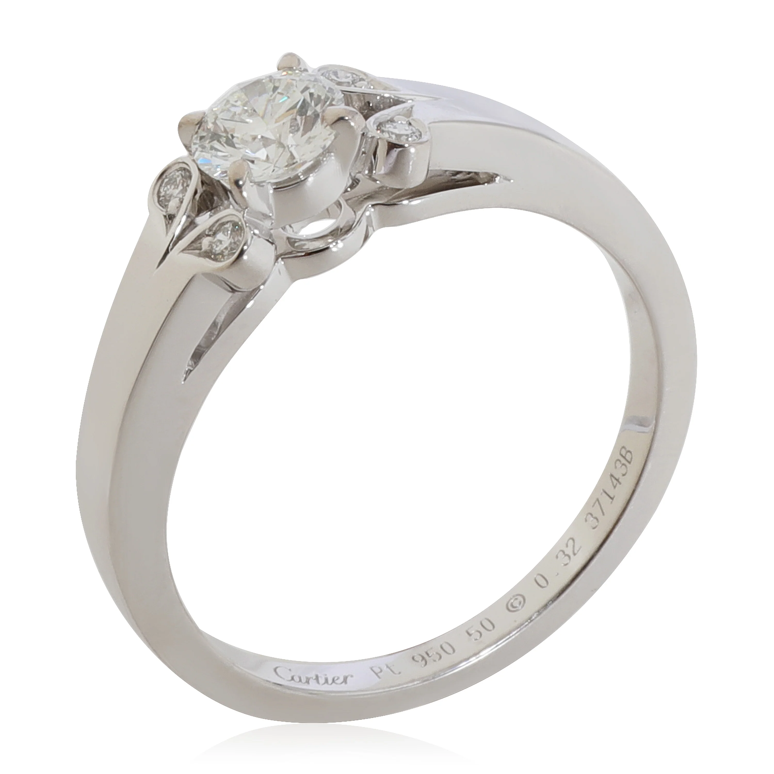 Ballerine Diamond Engagement Ring in Platinum F VVS2 0.35 CT - Image 4