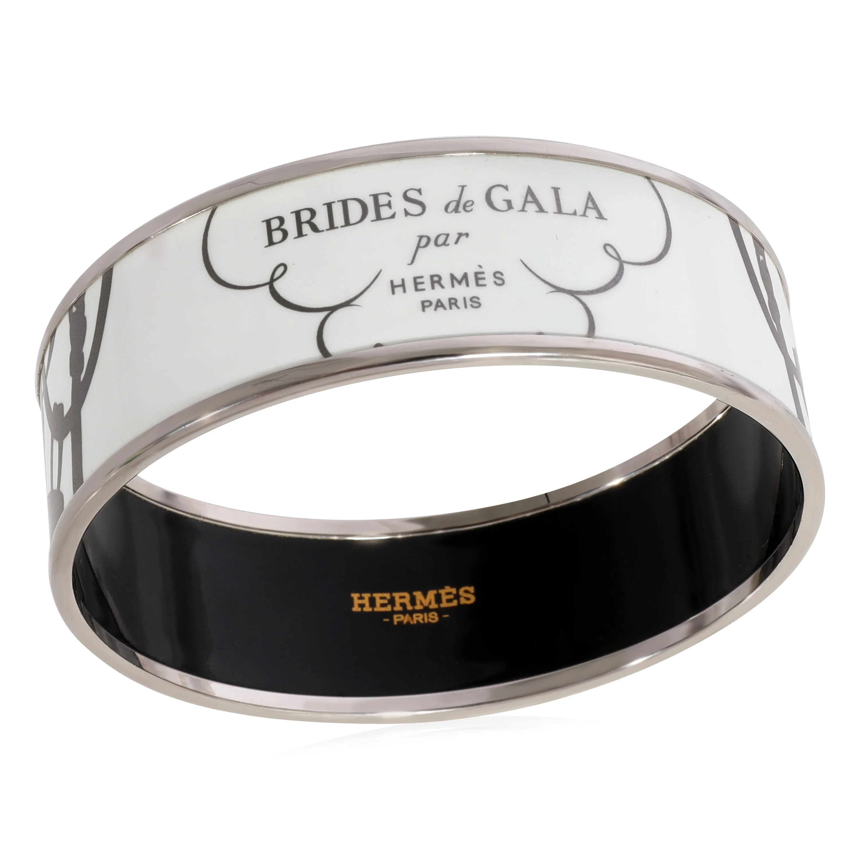 Hermès Brides de Gala Blanc Enamel Wide Bracelet 62 - Image 3