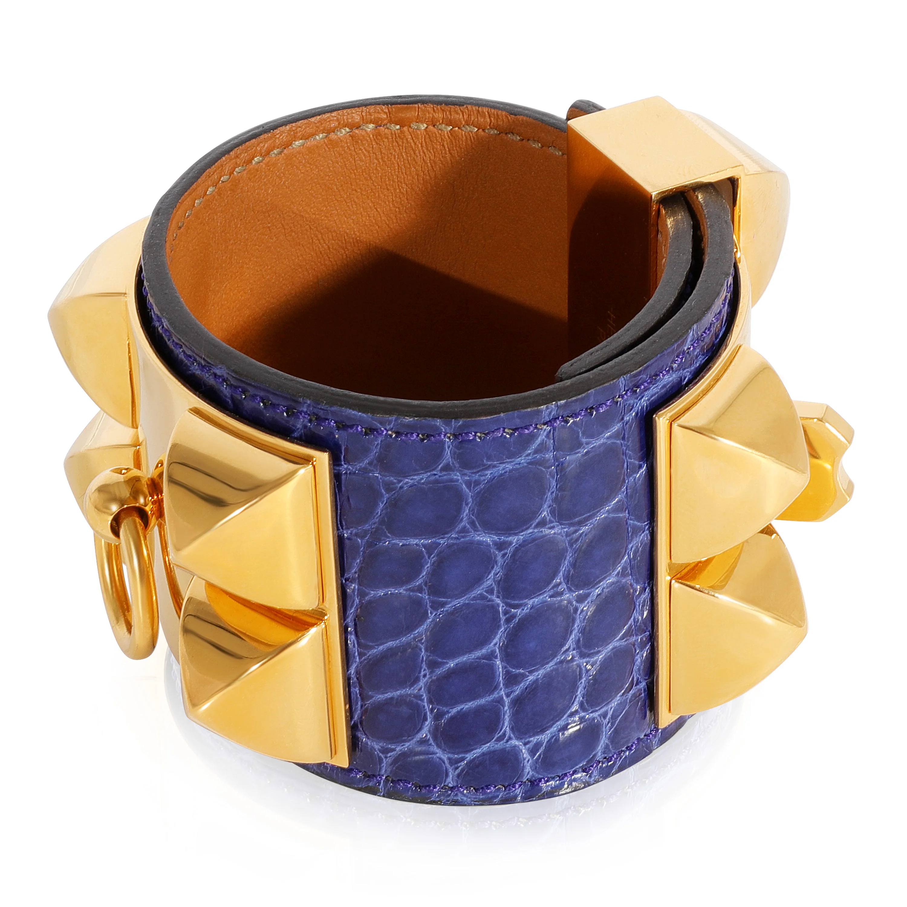 Hermès Collier de Chien Bracelet Blue Shiny Alligator 2014 - Image 2