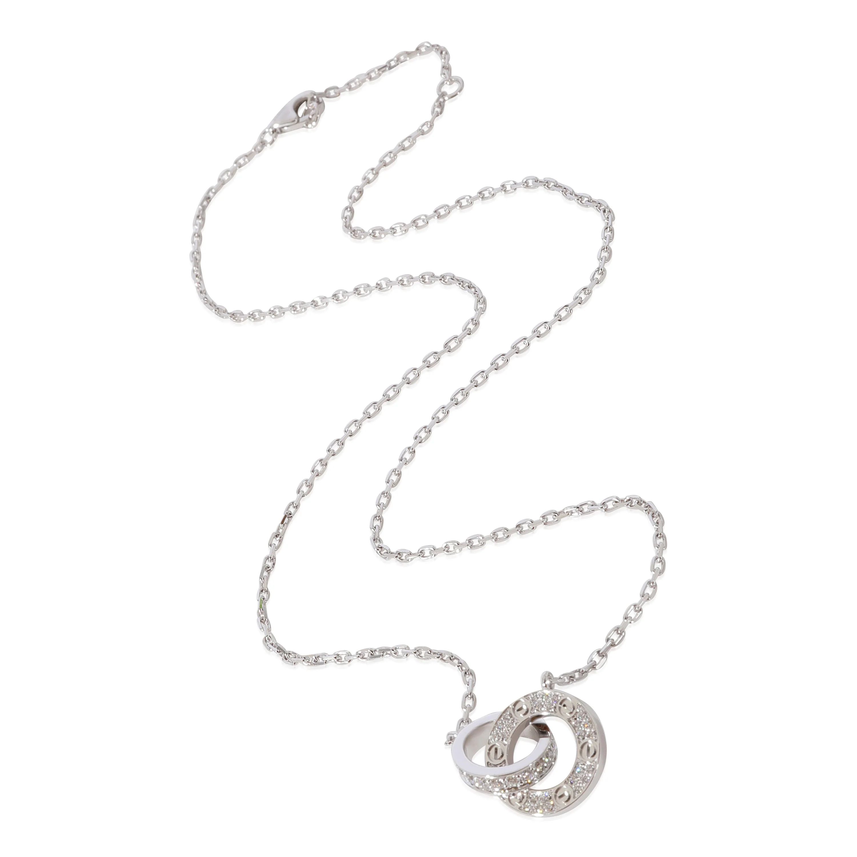 Cartier Love Interlocking Diamond  Pendant in 18k White Gold 0.3 CTW - Image 3