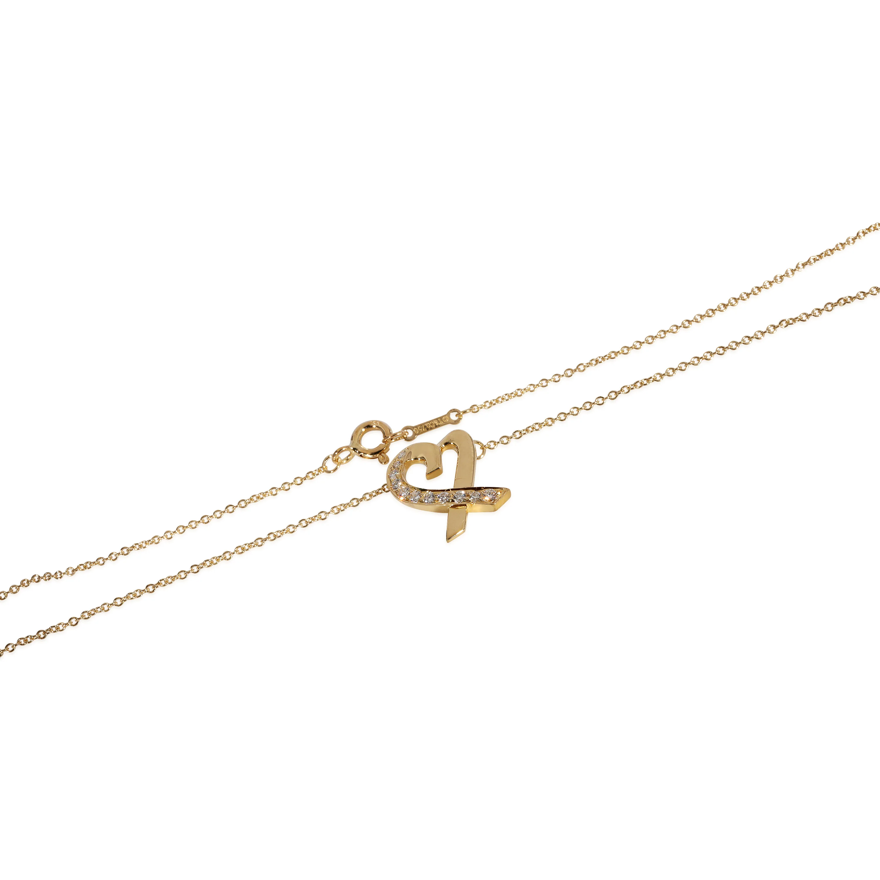 Paloma Picasso Loving Heart Pendant in 18K Yellow Gold 0.14 CTW - Image 2