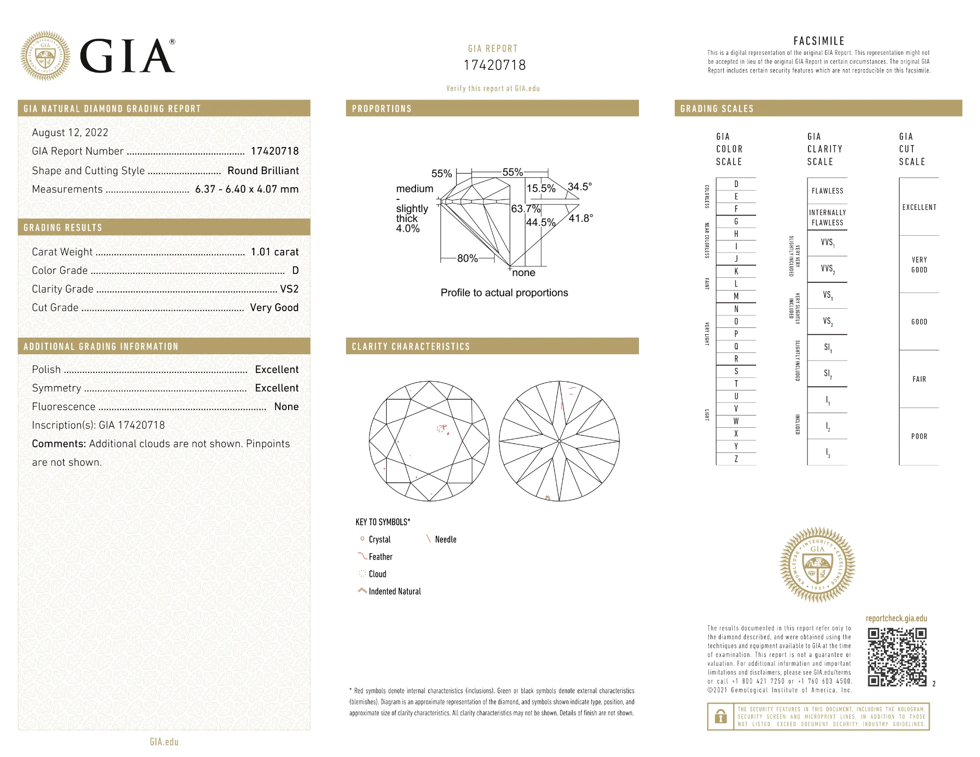 GIA Certified 1.01 Ct Round cut D VS2 Loose Diamond - Image 2