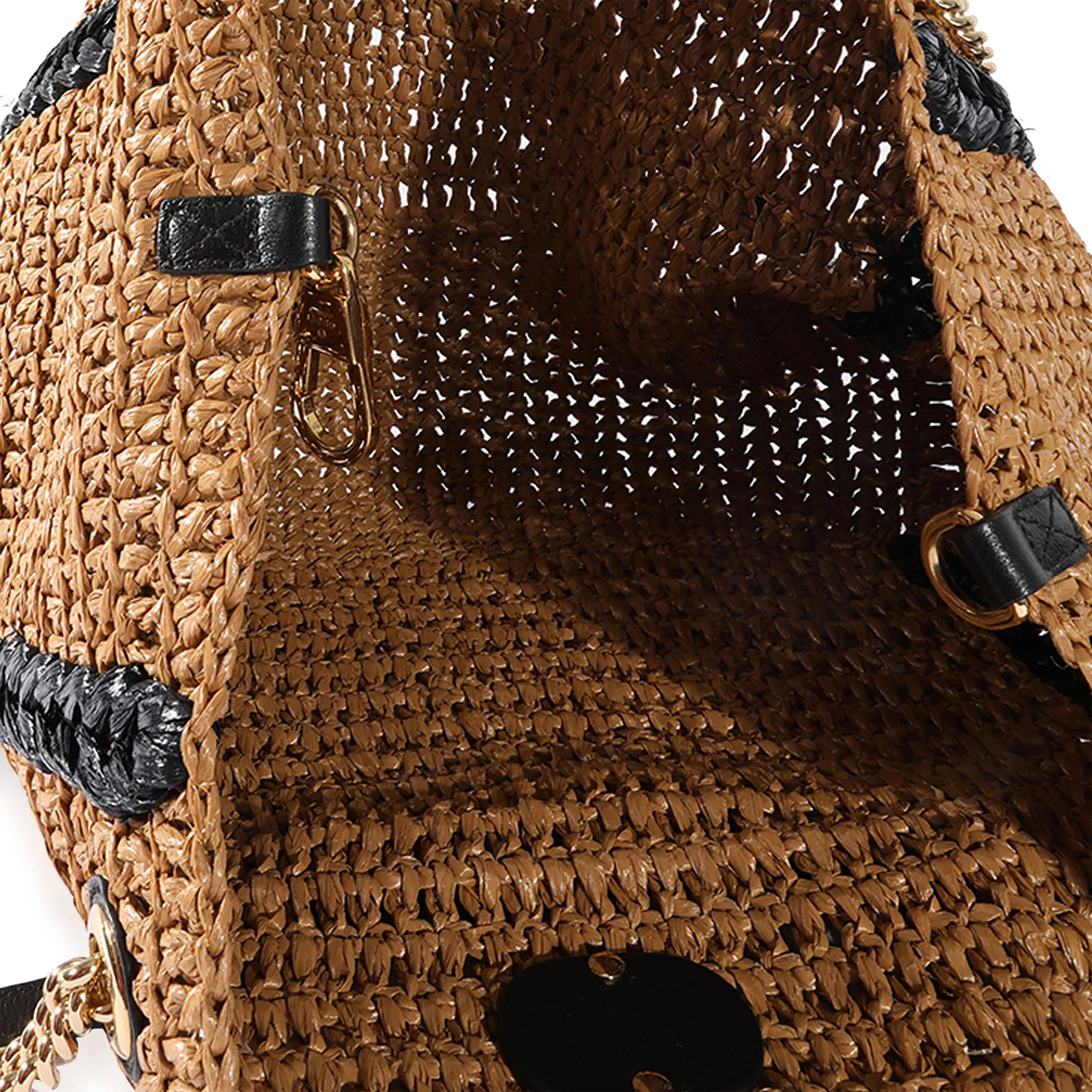 Gucci Natural Raffia Large Marmont Shoulder Bag - Image 4