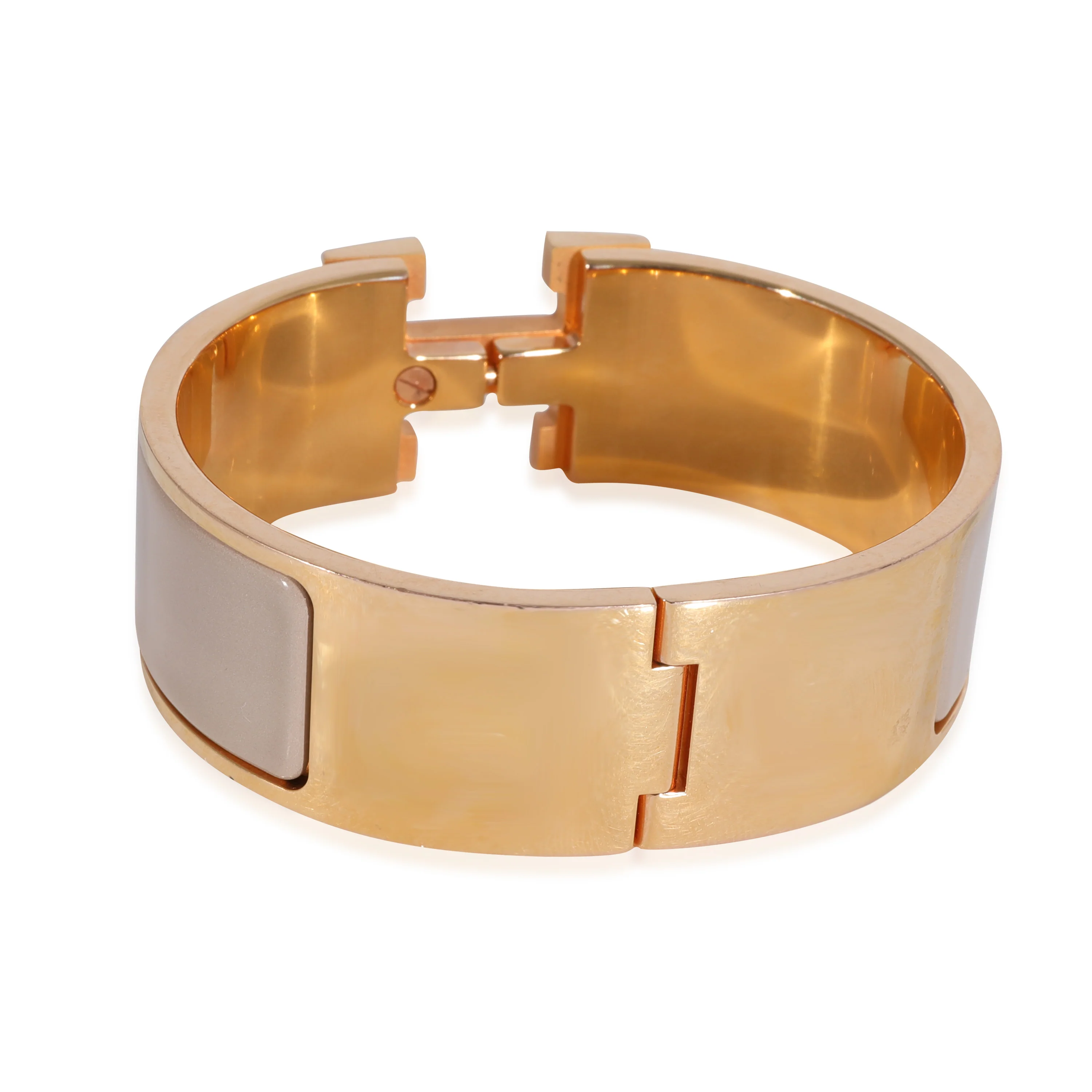 Hermès Gold Plated Clic Clac H Marron Glacé Bracelet - Image 4