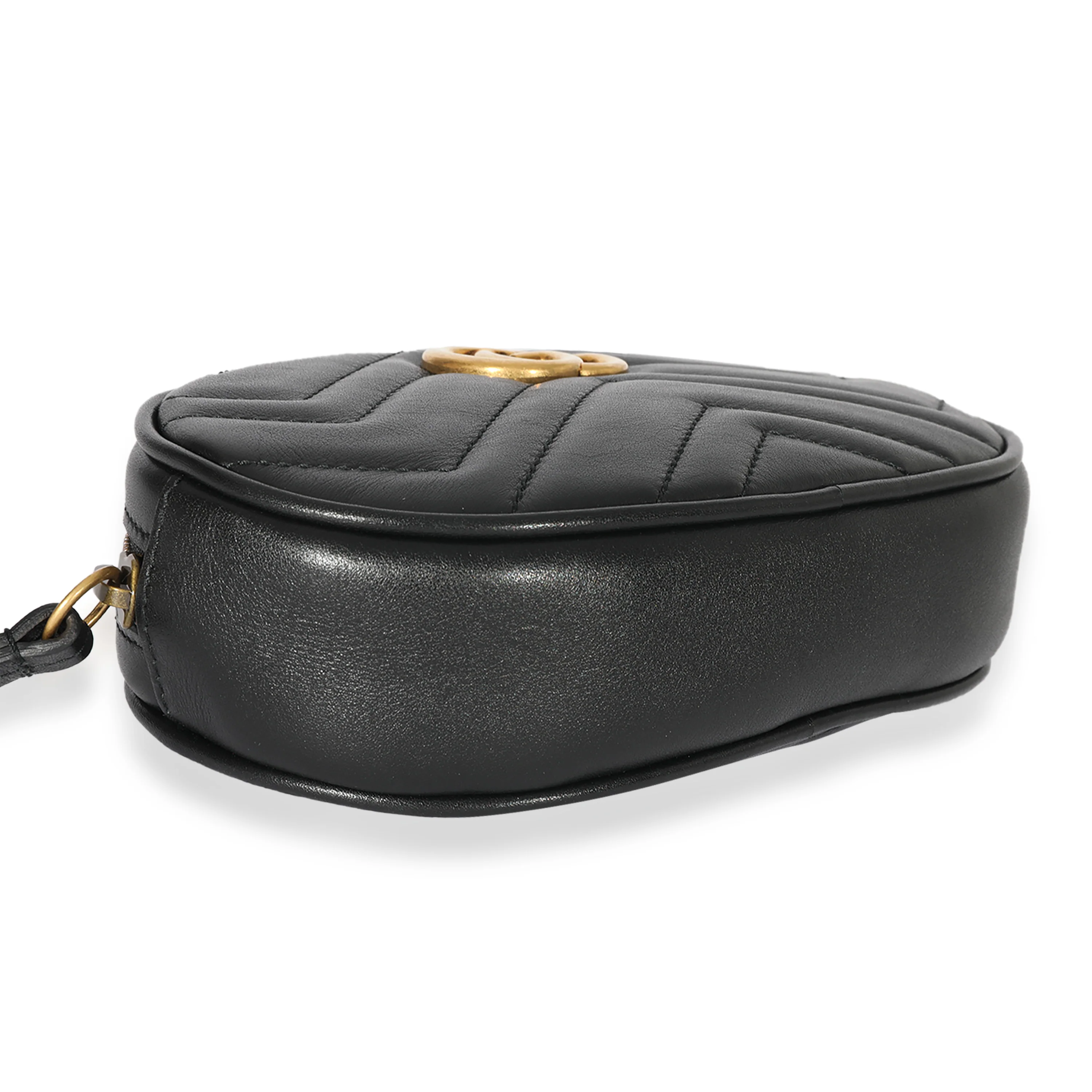 Gucci Black Matelassé Calfskin GG Marmont Belt Bag 65/26 - Image 3