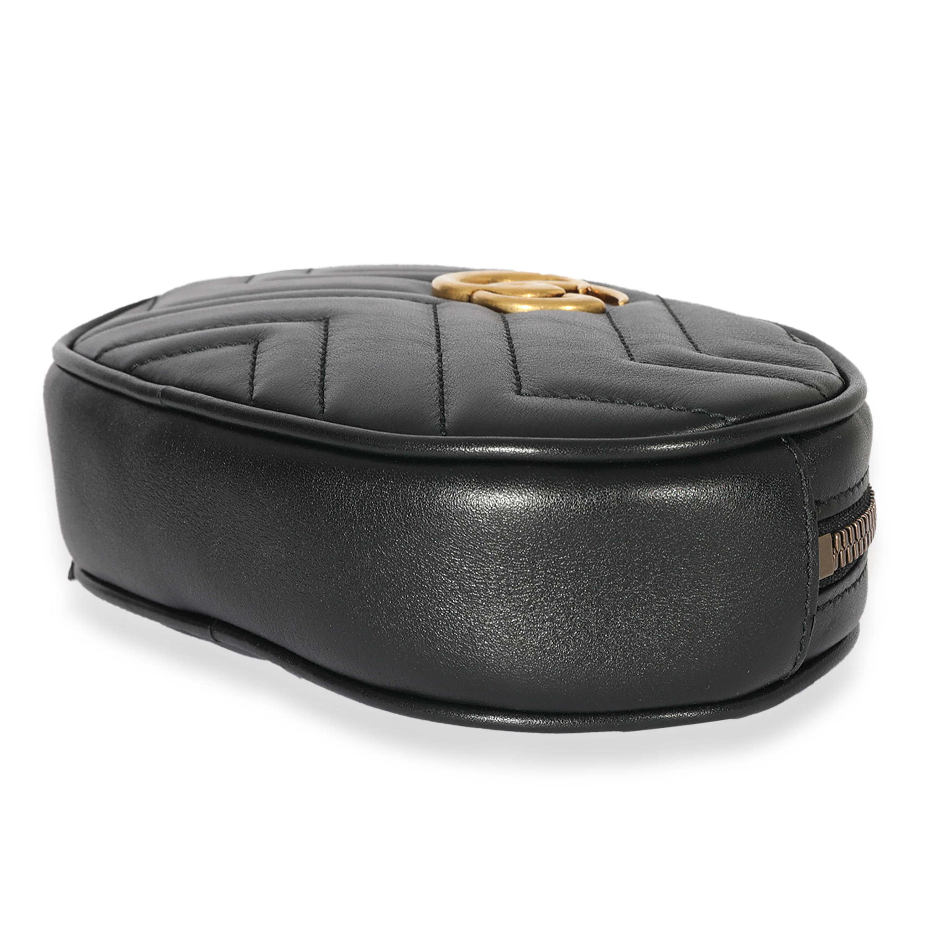 Gucci Black Matelassé Calfskin GG Marmont Belt Bag 65/26 - Image 6
