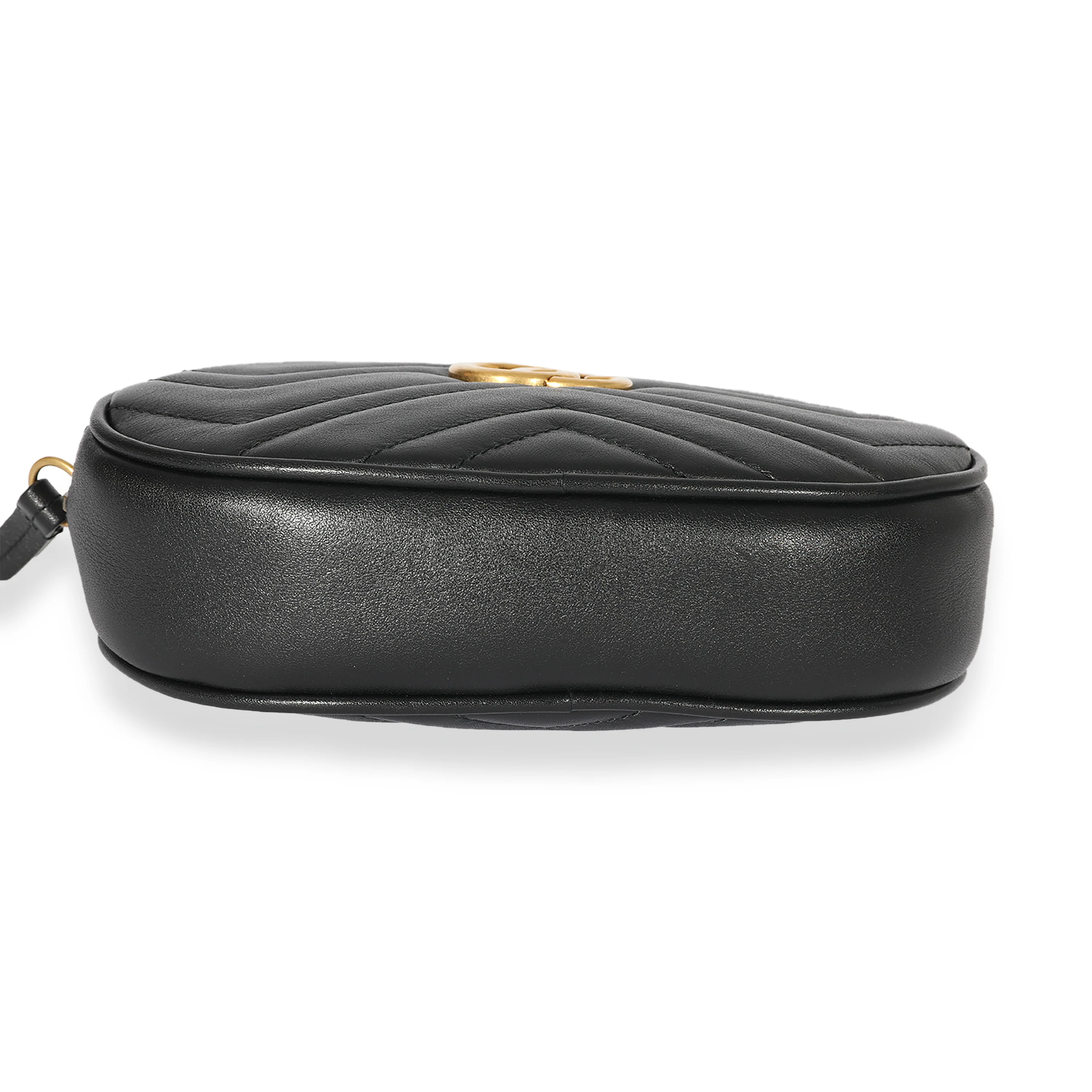 Gucci Black Matelassé Calfskin GG Marmont Belt Bag 65/26 - Image 7