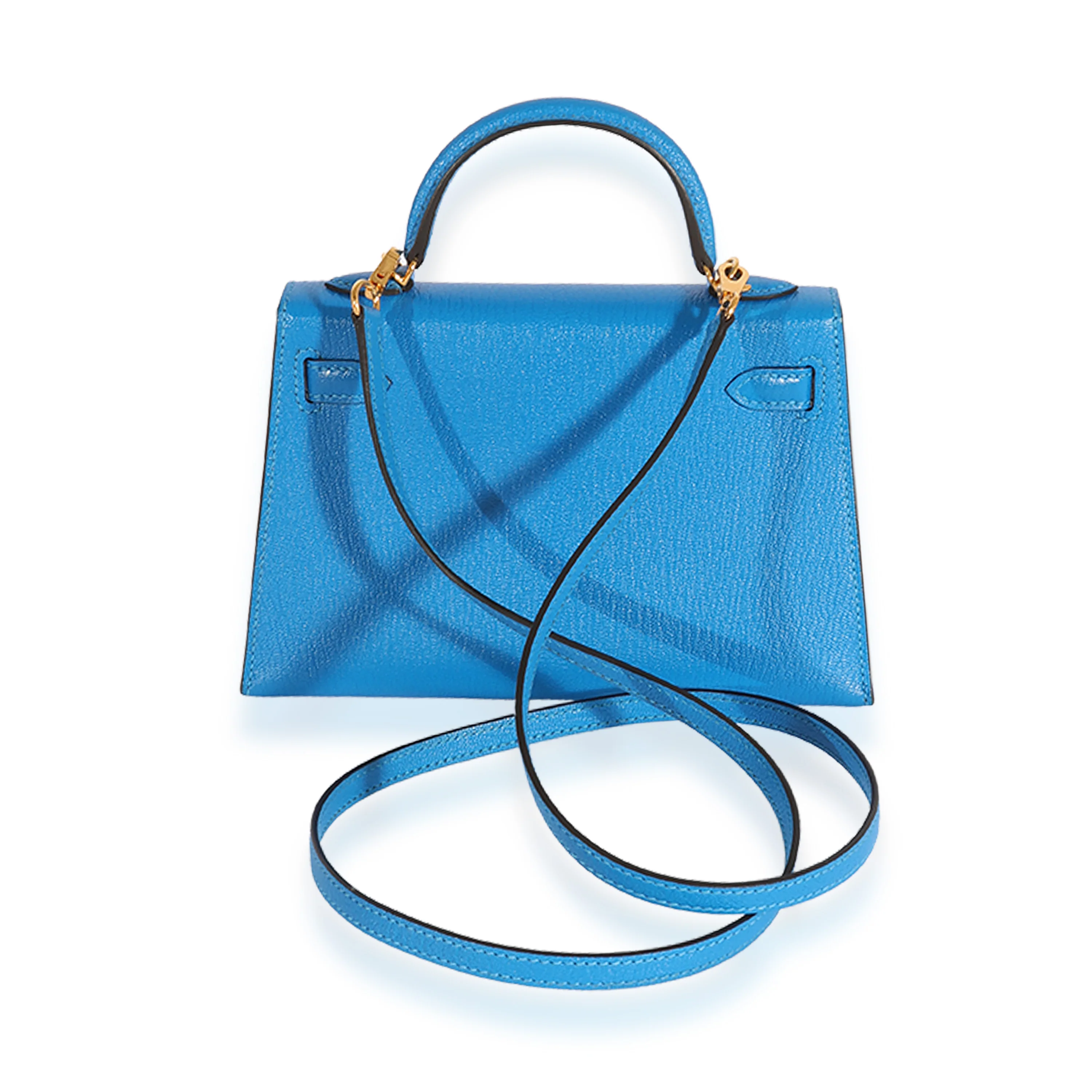 Hermès Blue Hydra Chèvre Mini Kelly 20 GHW - Image 3