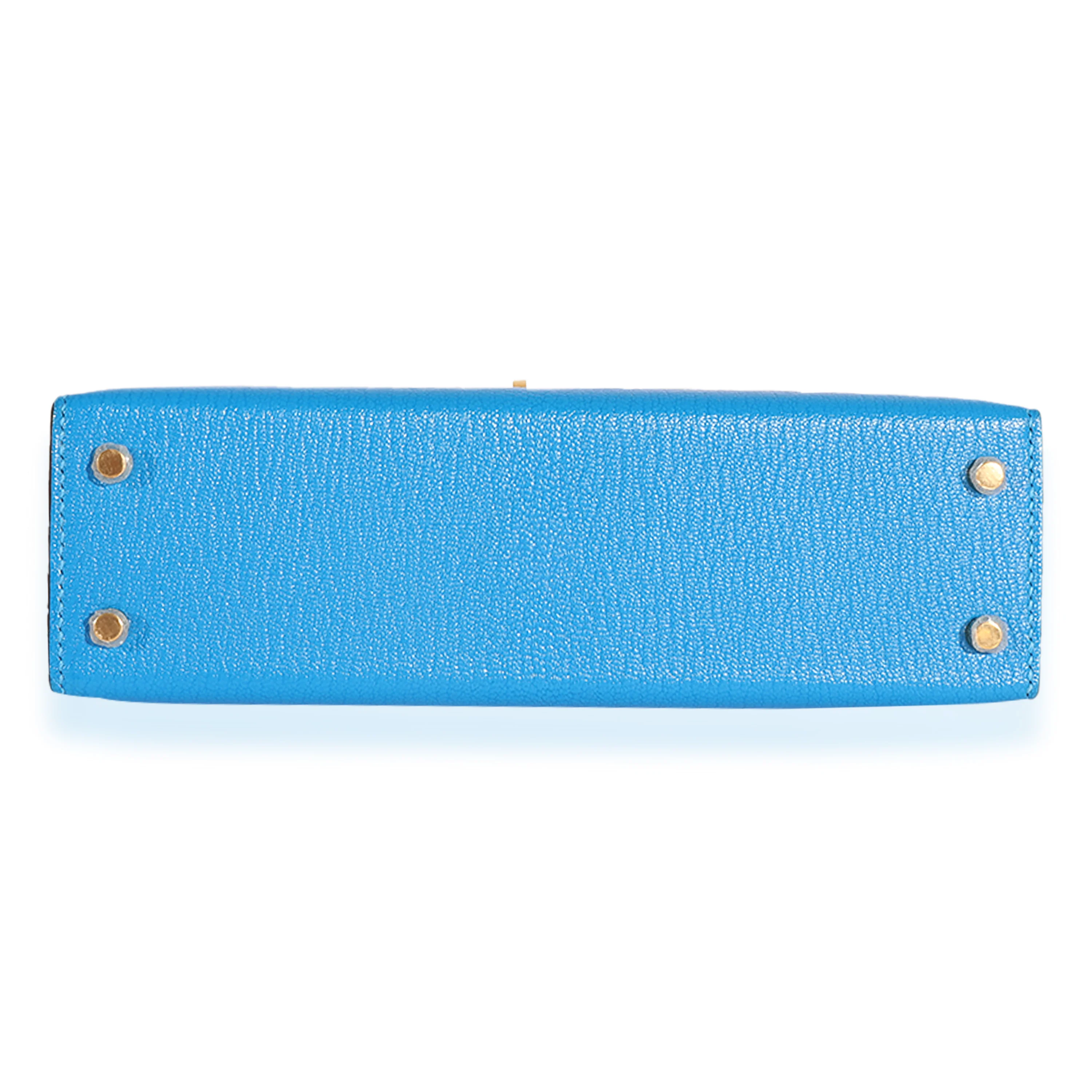Hermès Blue Hydra Chèvre Mini Kelly 20 GHW - Image 5