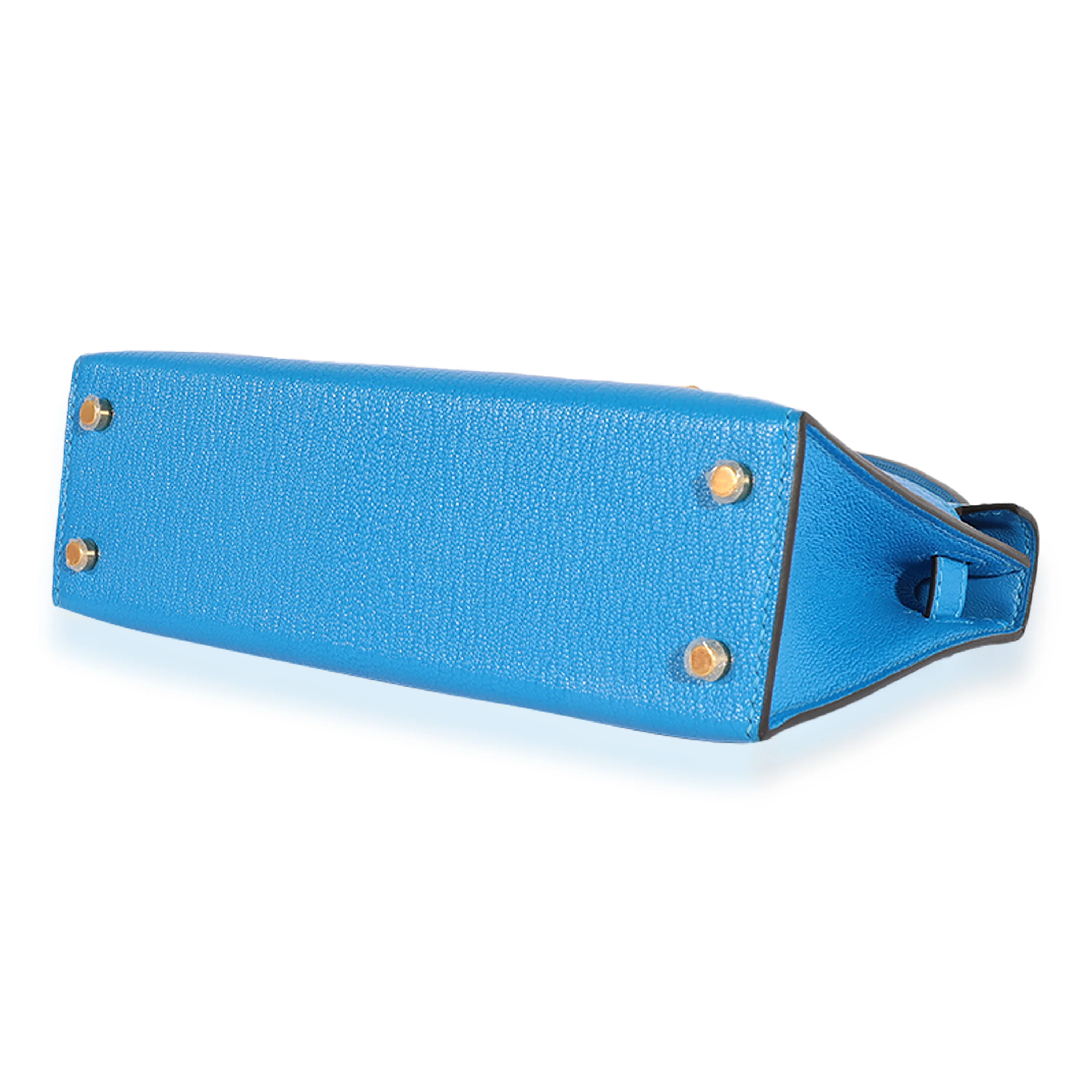 Hermès Blue Hydra Chèvre Mini Kelly 20 GHW - Image 6