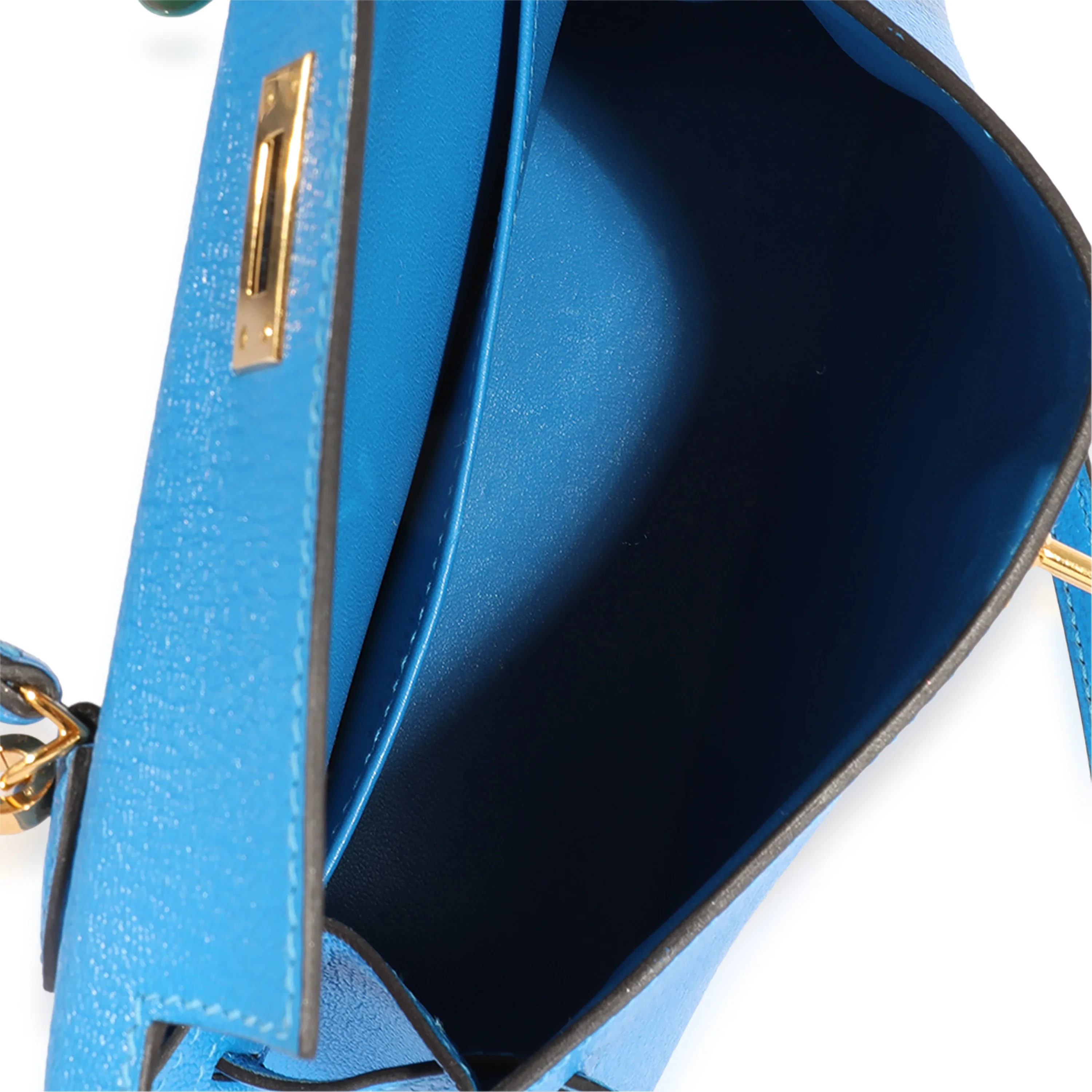 Hermès Blue Hydra Chèvre Mini Kelly 20 GHW - Image 8