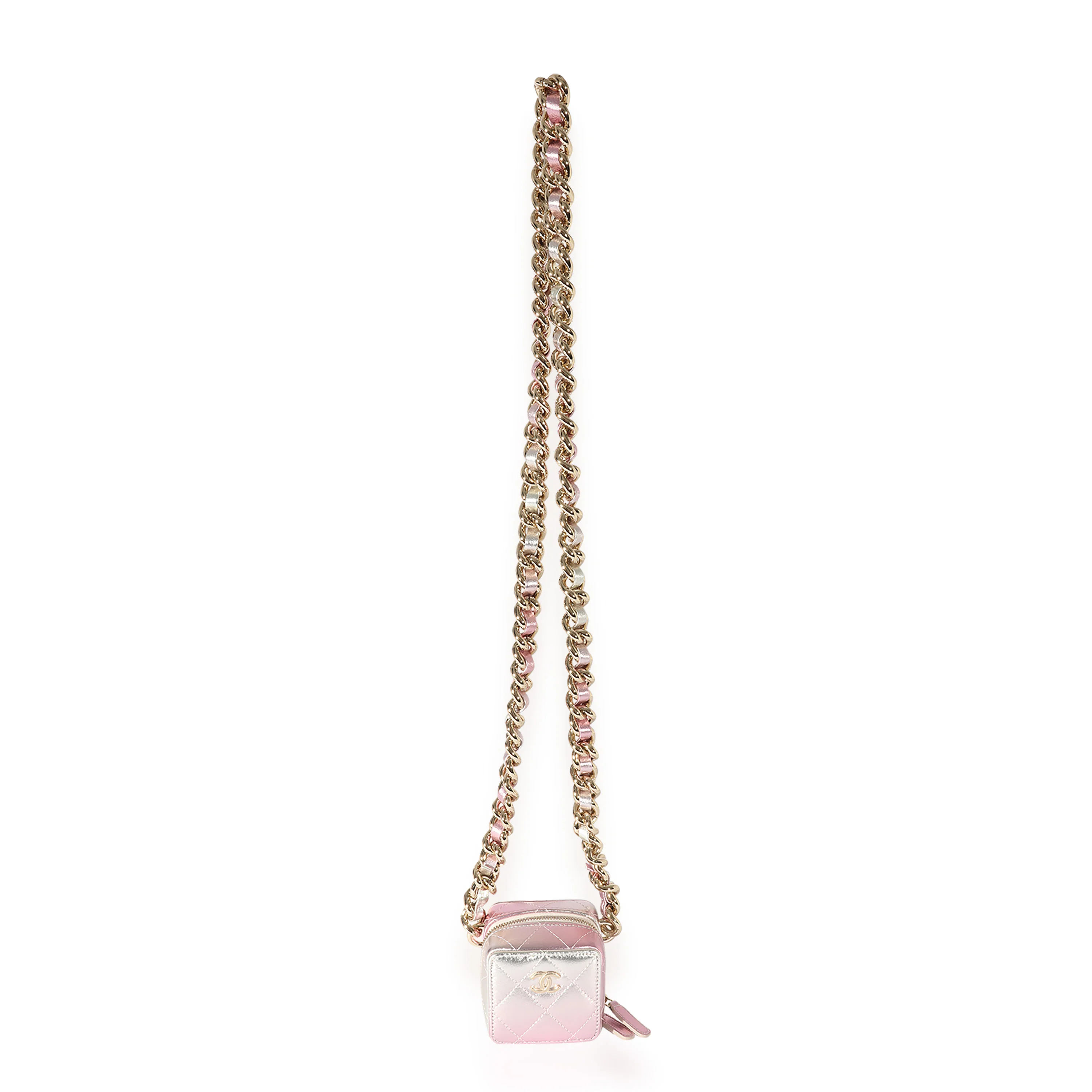 Chanel Metallic Lambskin Quilted Coco Punk Clutch With Chain - Image 4