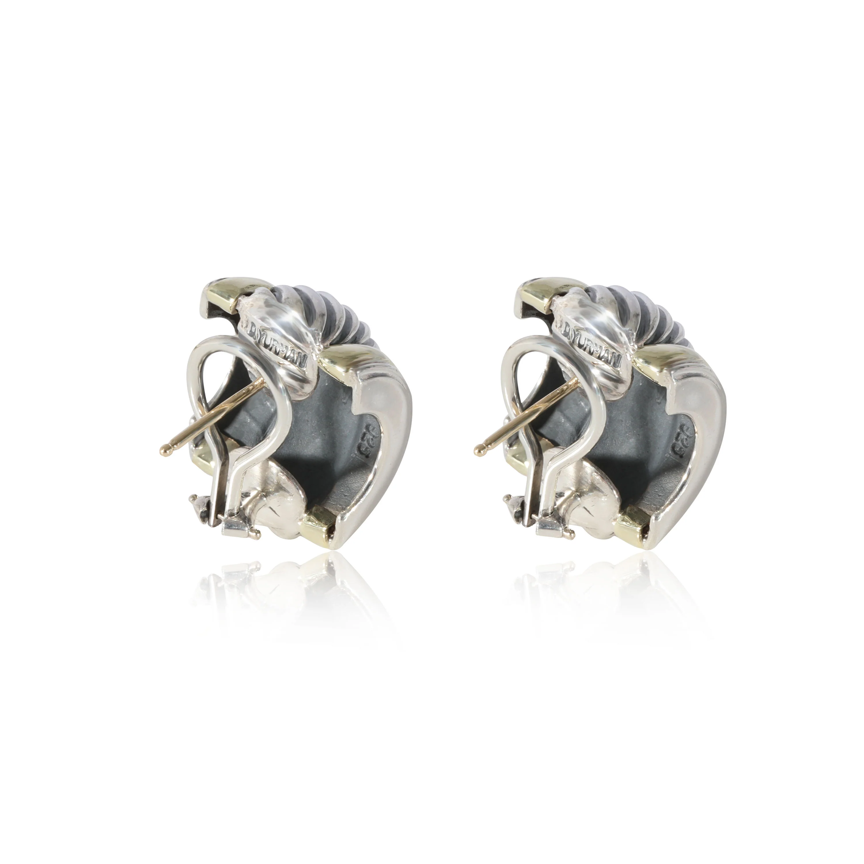 David Yurman Cable Collectibles J Hoop in 14k Yellow Gold/Sterling Silver - Image 3