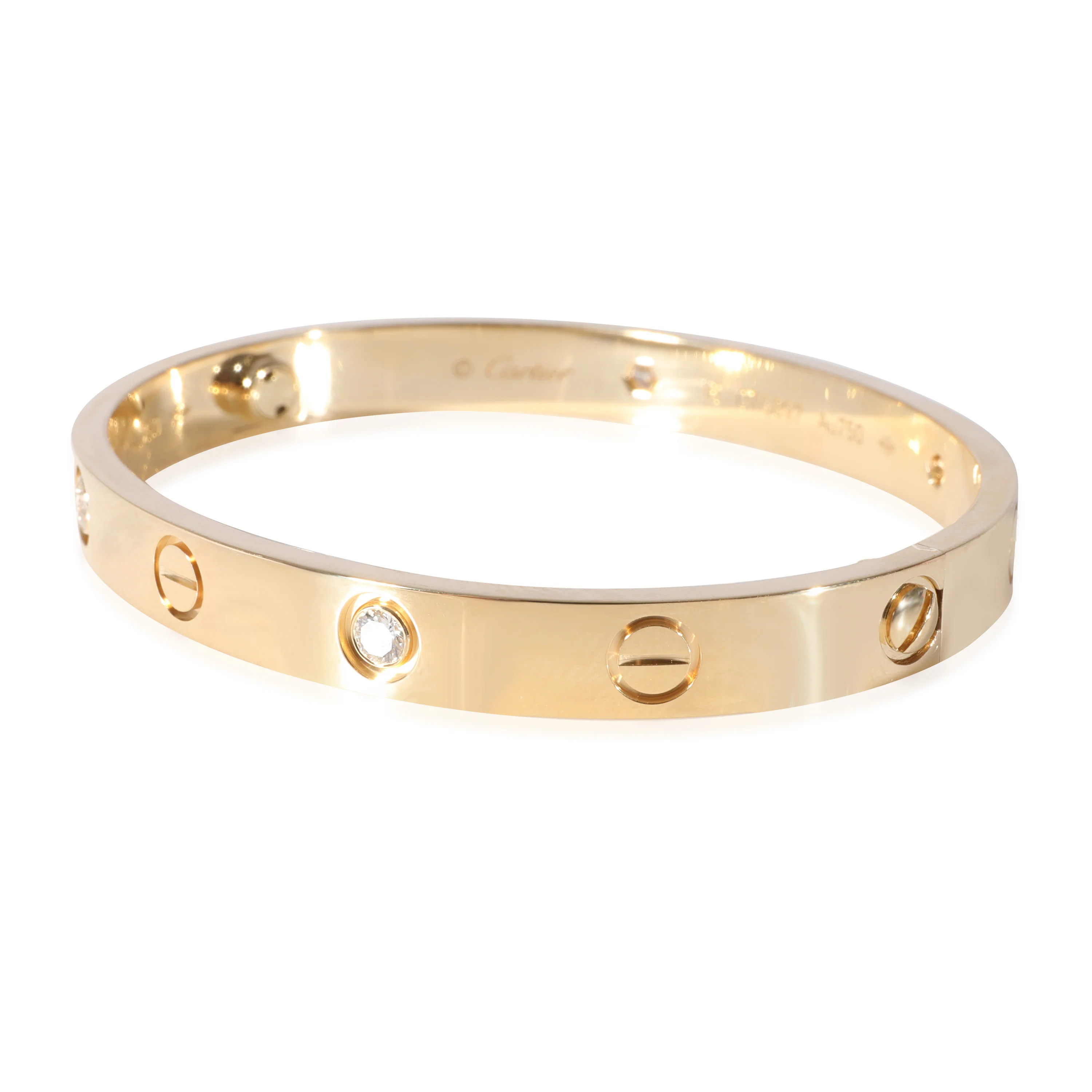 Cartier Love 4 Diamond Bracelet in 18k Yellow Gold 0.42 CTW - Image 2