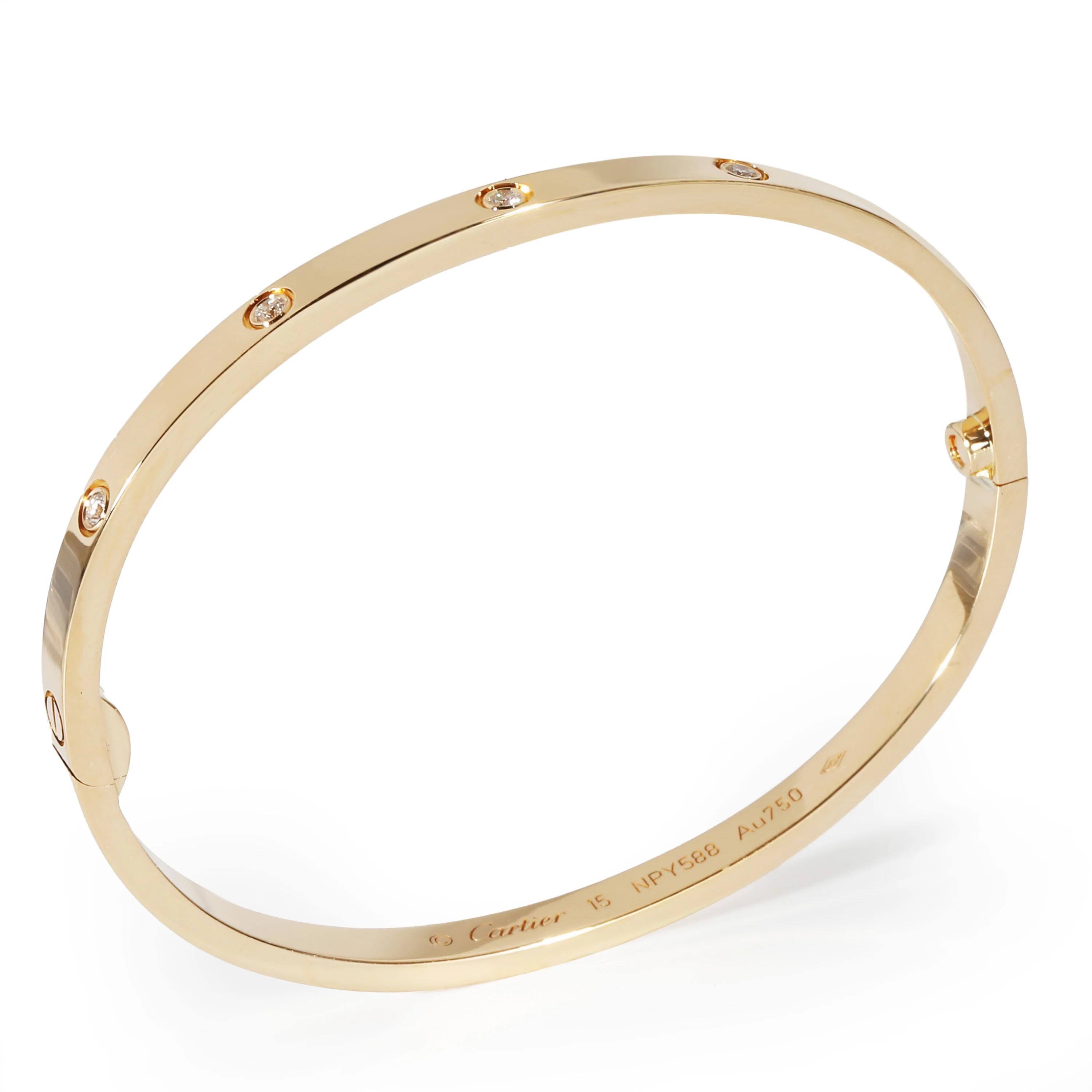 Cartier Love Bracelet, Small Model, 10 Diamonds (Yellow Gold, Diamonds) - Image 3