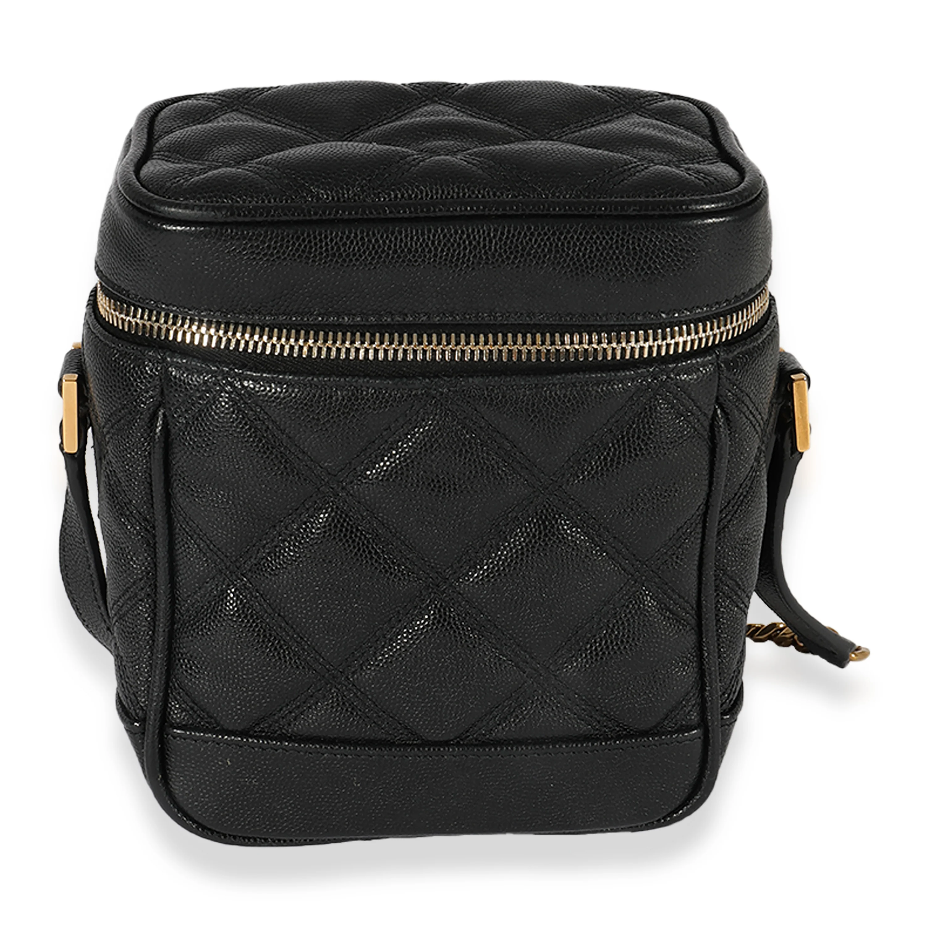 Black Grain De Poudre 80s Vanity Bag