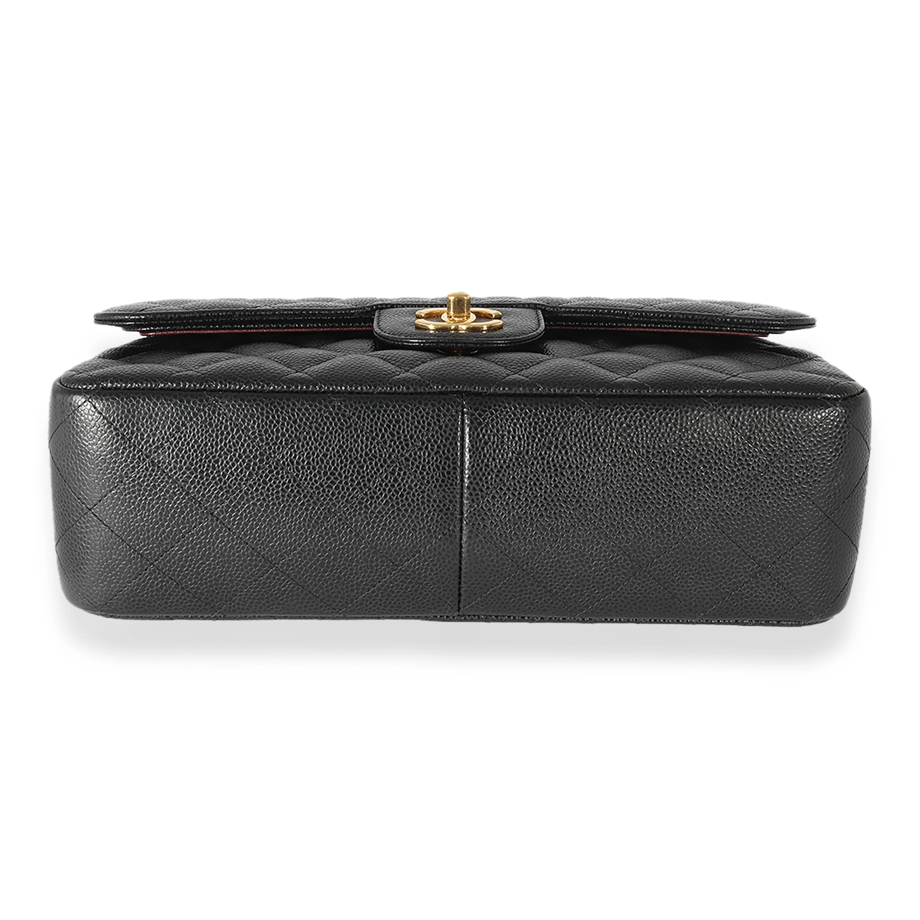 Chanel Black Quilted Caviar Jumbo Double Flap Bag - Image 5
