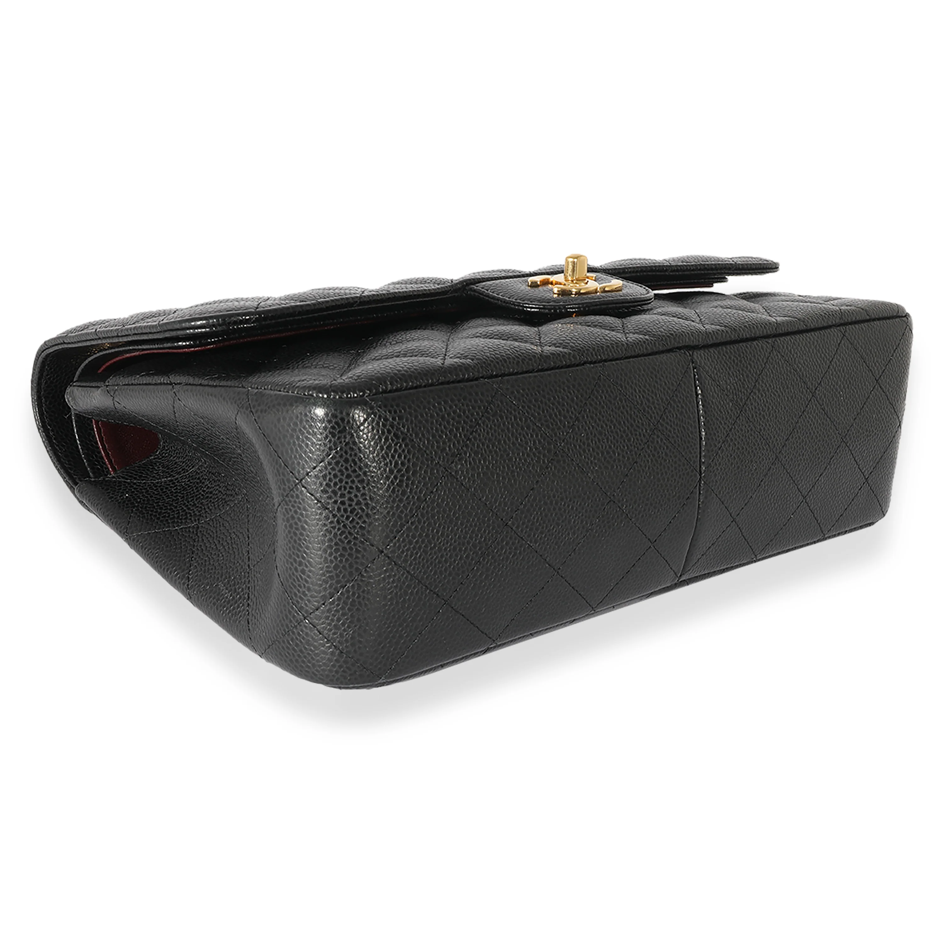 Chanel Black Quilted Caviar Jumbo Double Flap Bag - Image 6