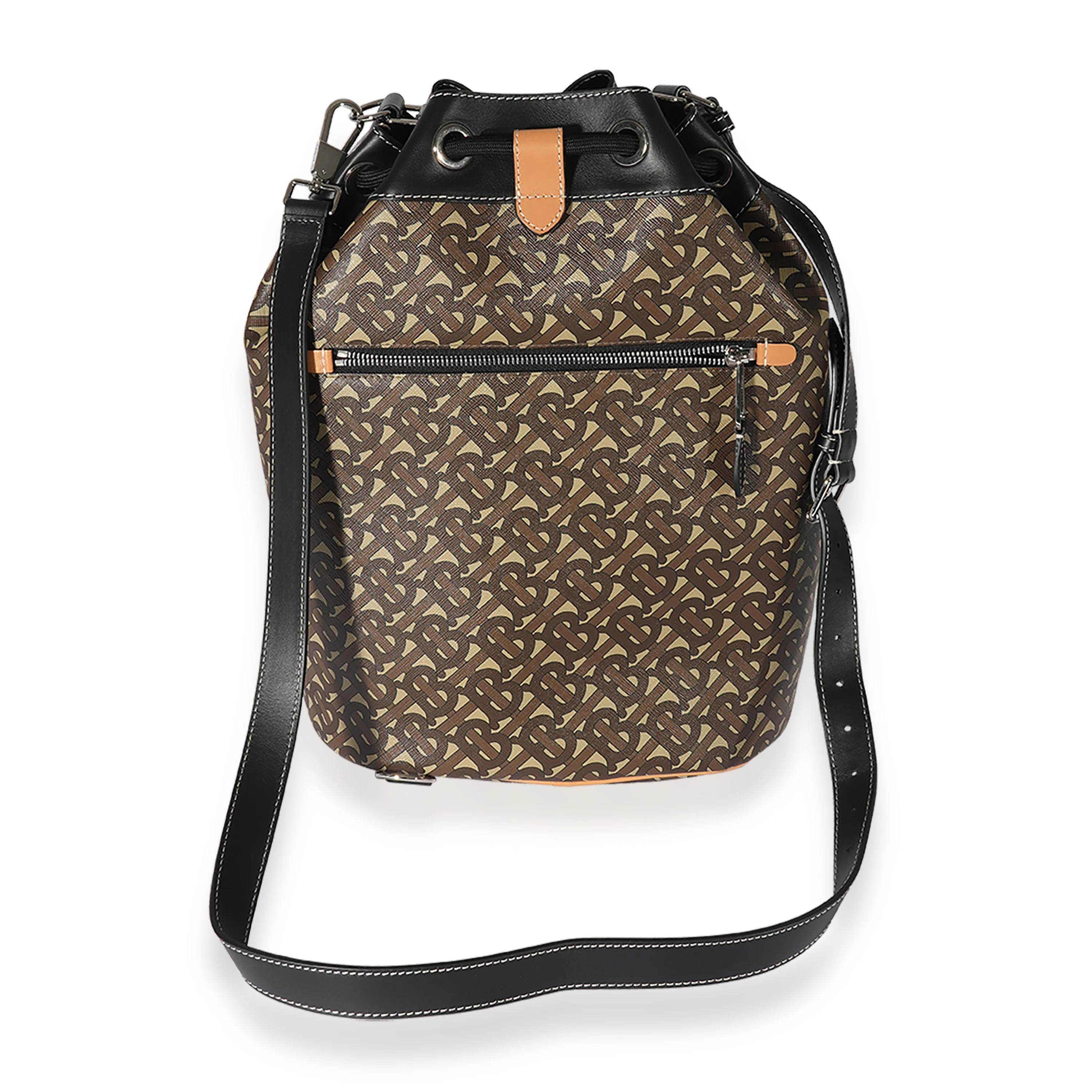 Burberry Bridle Brown TB Canvas Chesterton Bucket Bag - Image 3