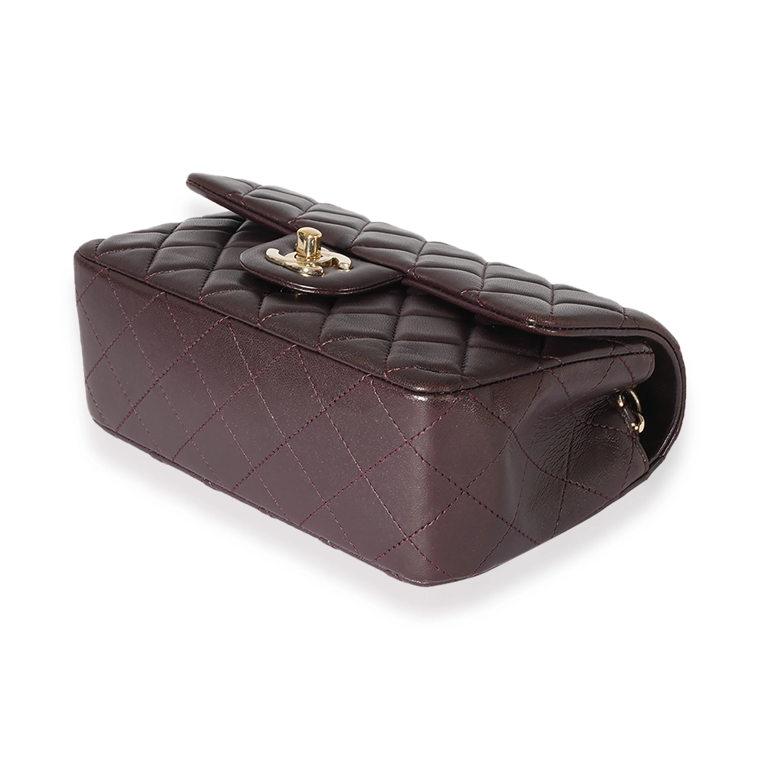 Chanel Purple Quilted Lambskin Rectangular Mini Flap Bag - Image 7