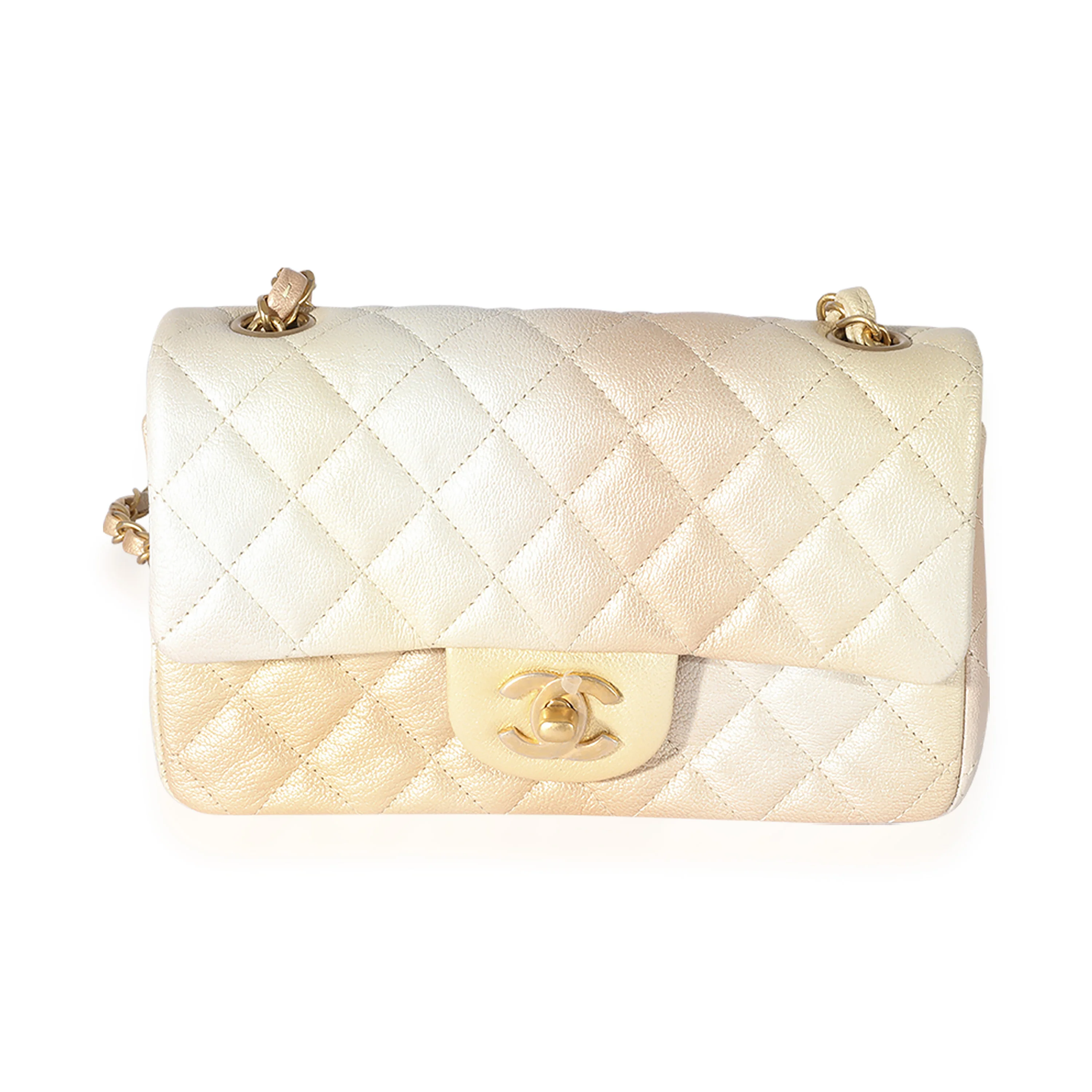 Chanel 22C Metallic Ombre Quilted Lambskin Rectangular Mini Flap Bag