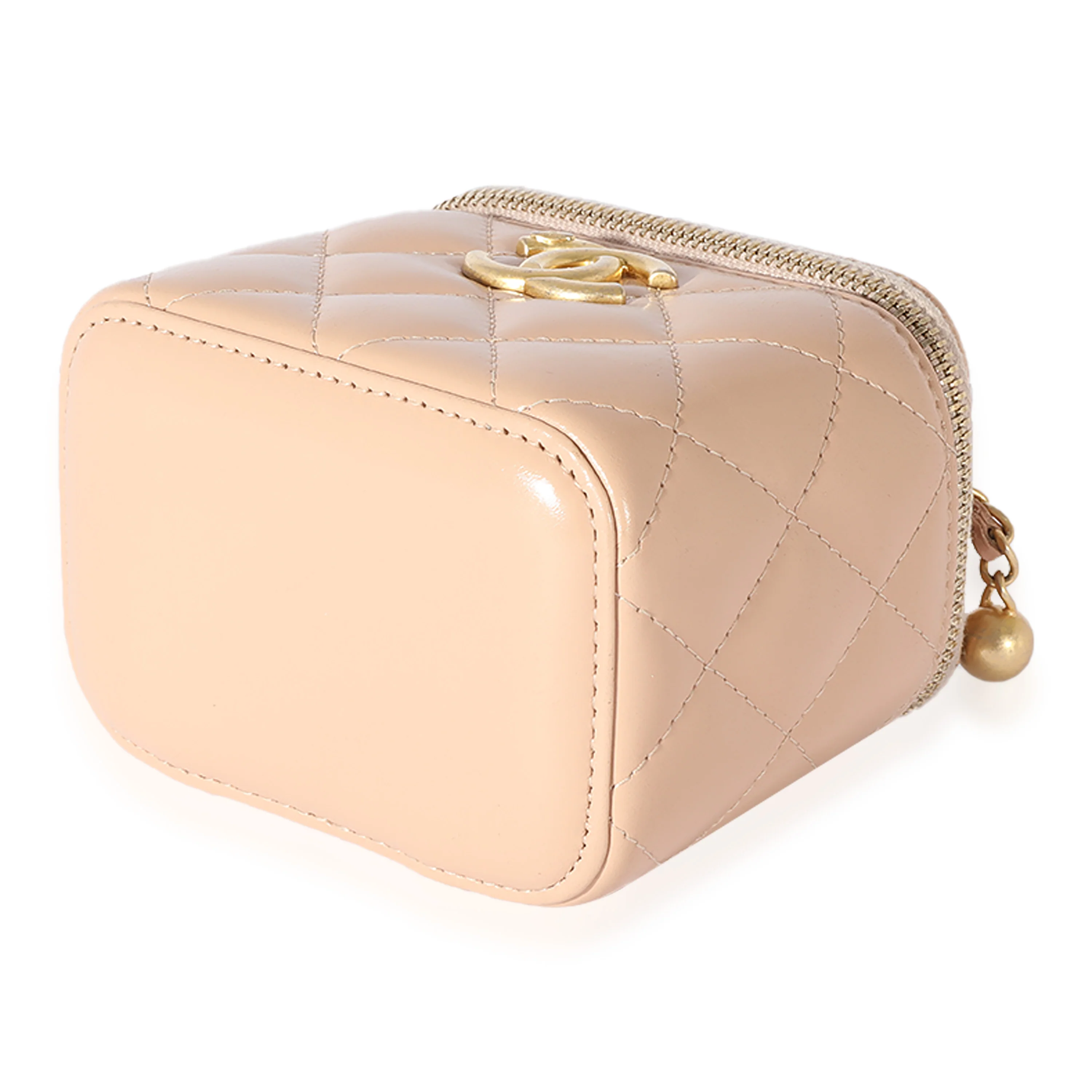 Chanel Pink Quilted Lambskin Pearl Crush Mini Vanity Case - Image 7