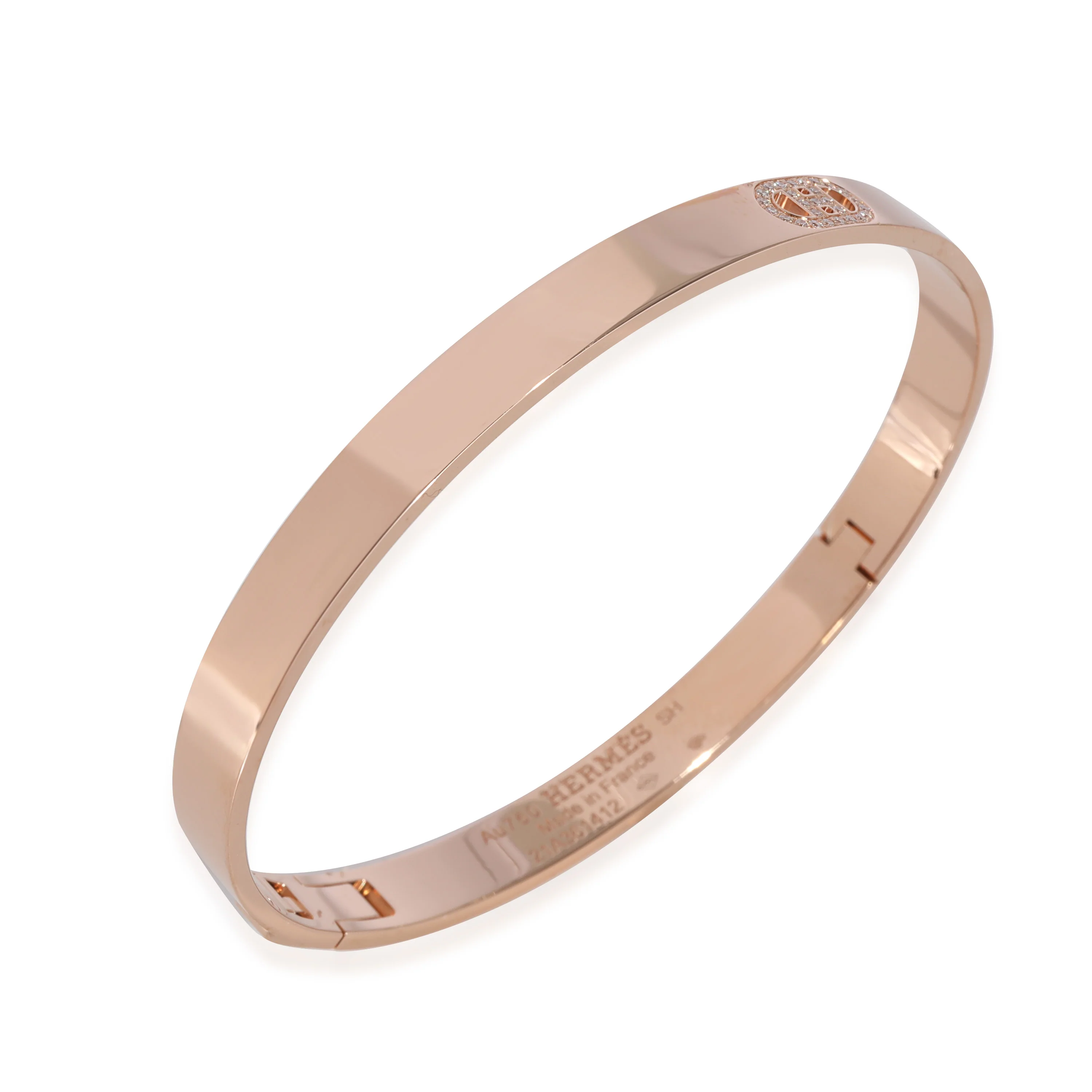 Hermès H dAncre Bracelet in 18k Rose Gold 0.07 CTW - Image 4