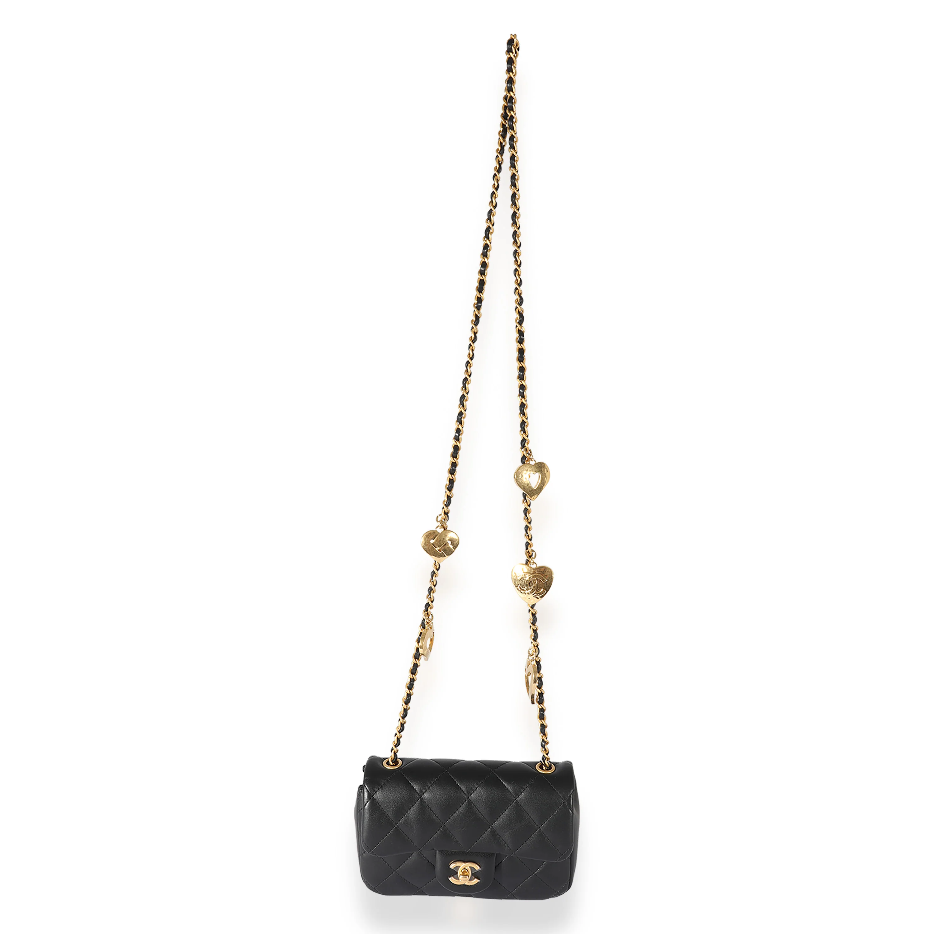Black Quilted Lambskin Mini Flap Bag - Image 4