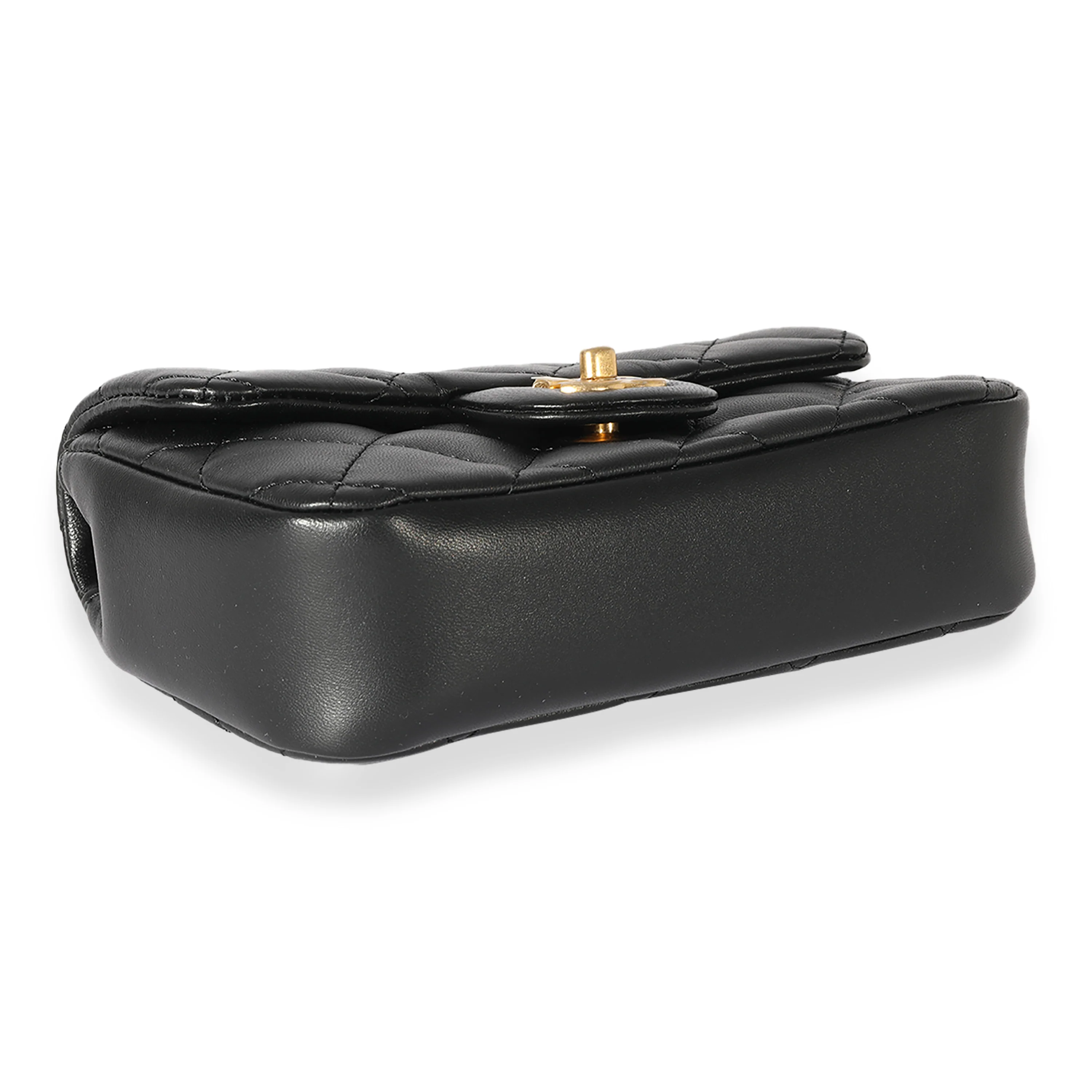 Black Quilted Lambskin Mini Flap Bag - Image 6