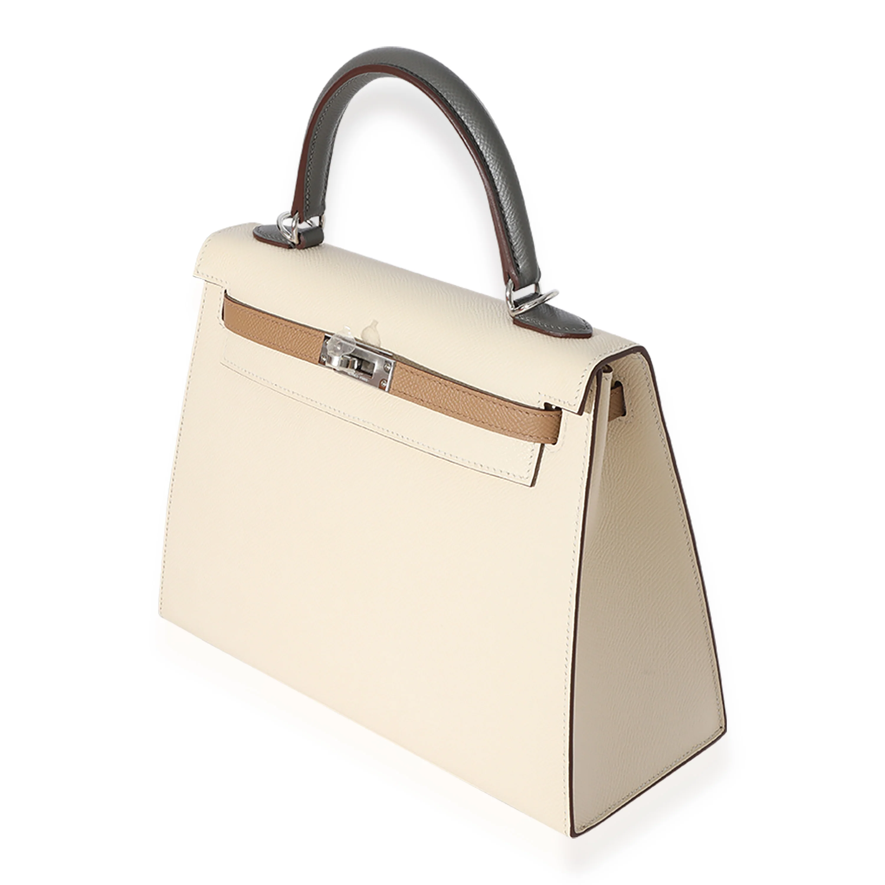 Hermès Nata, Chai, Gris Meyer Epsom Kelly Sellier 25 PHW - Image 2