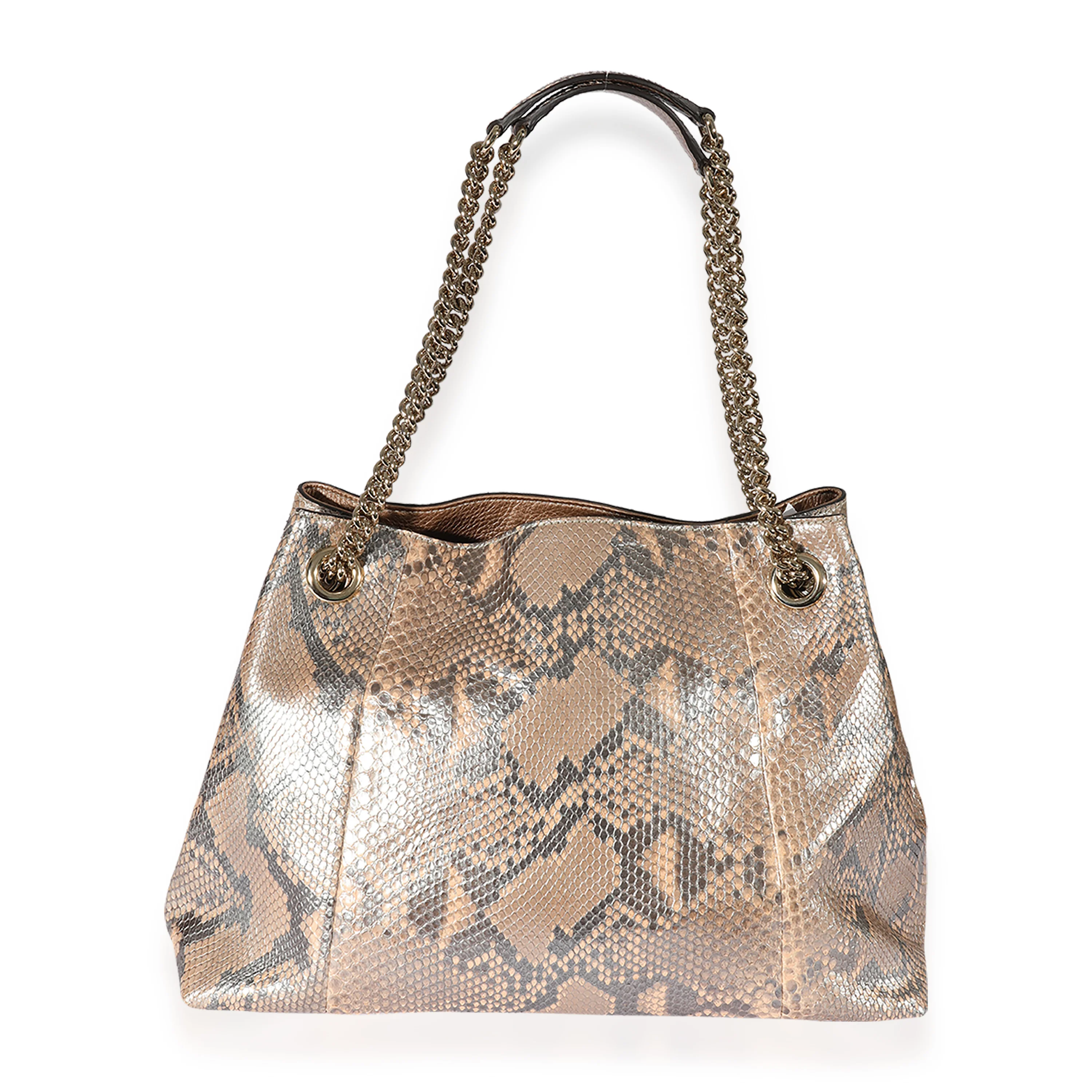 Metallic Python Medium Soho Chain Shoulder Bag - Image 3