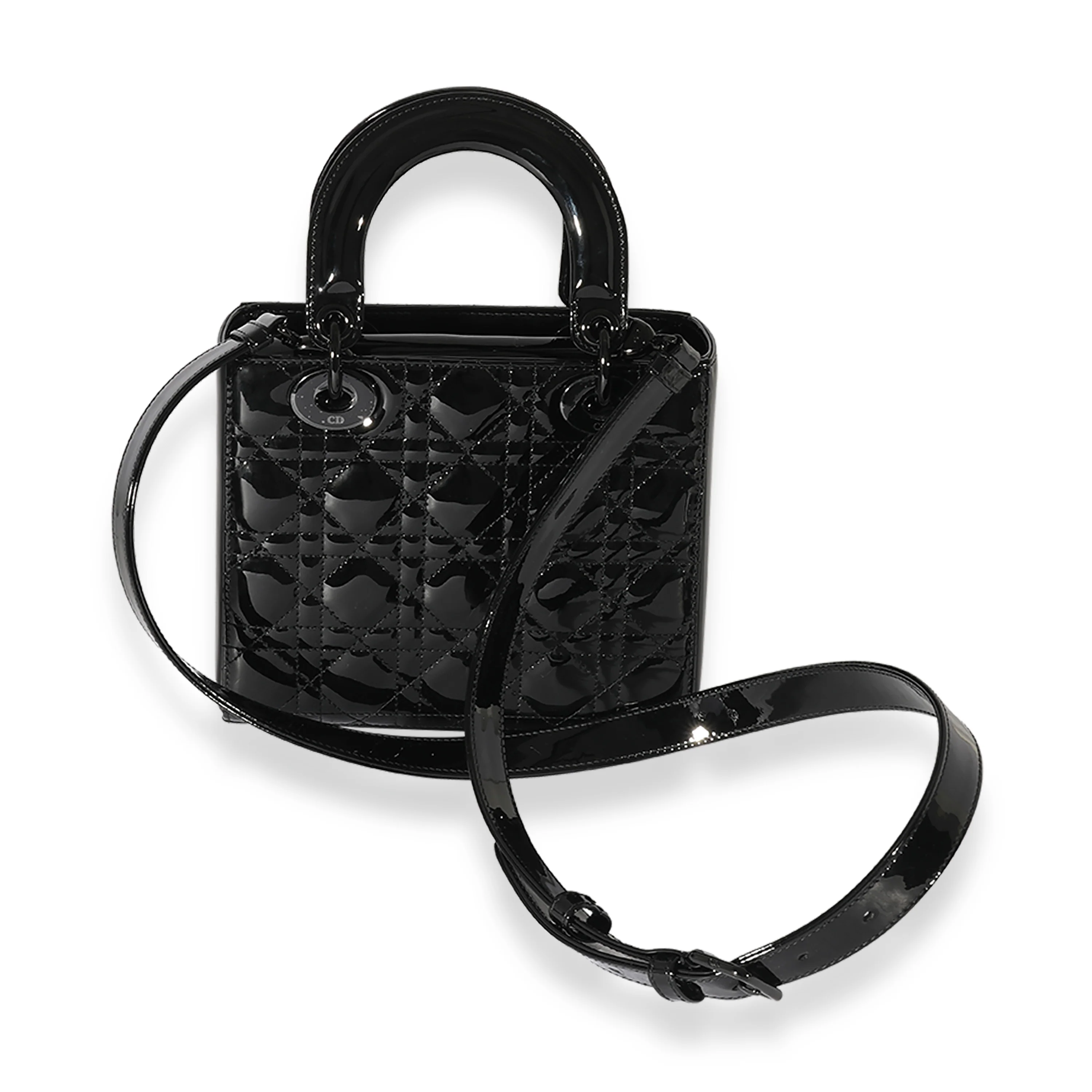Dior Black Ultraglossy Patent Leather Small Lady Dior - Image 3