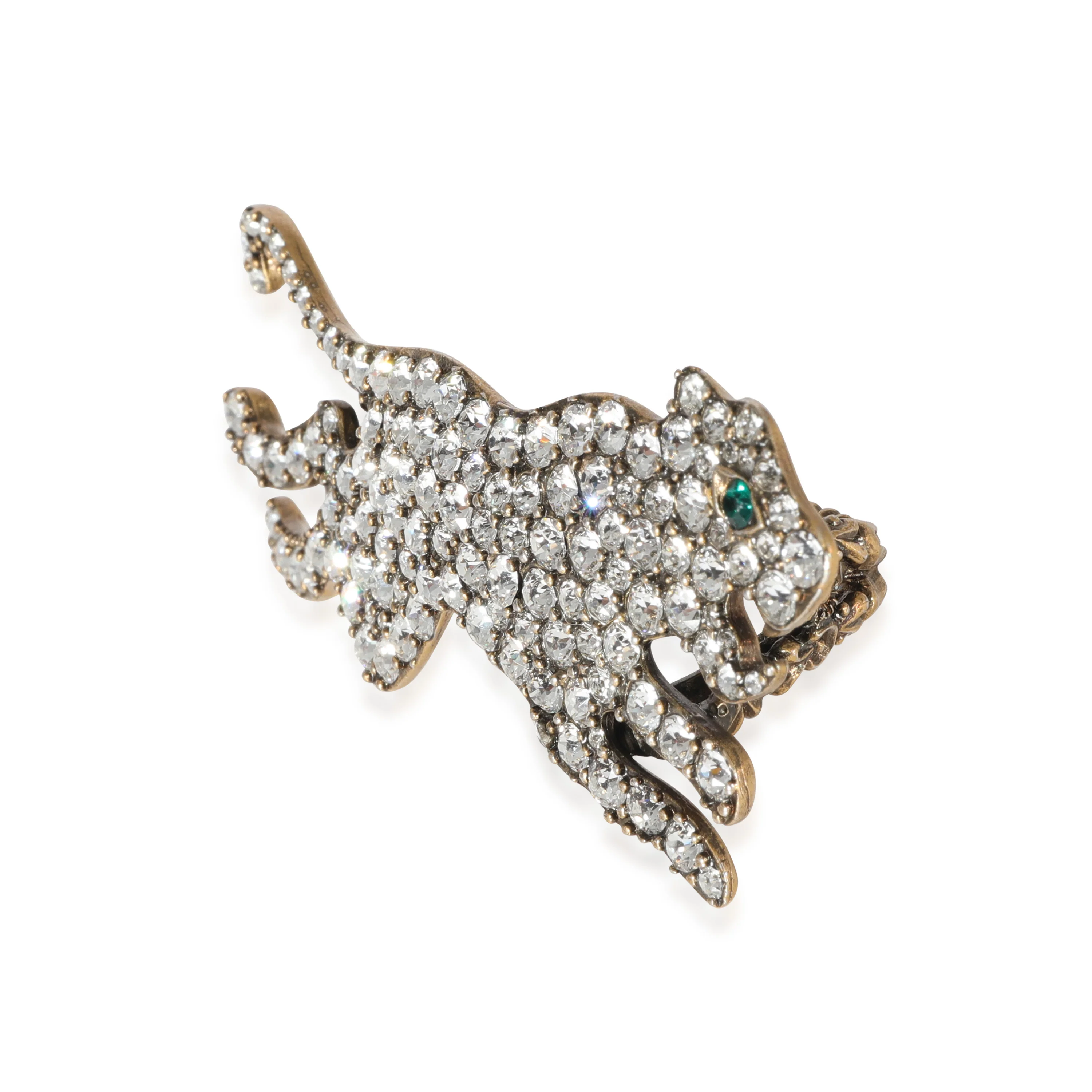 Gucci Crystal Panther Double Finger Cocktail Ring - Image 2