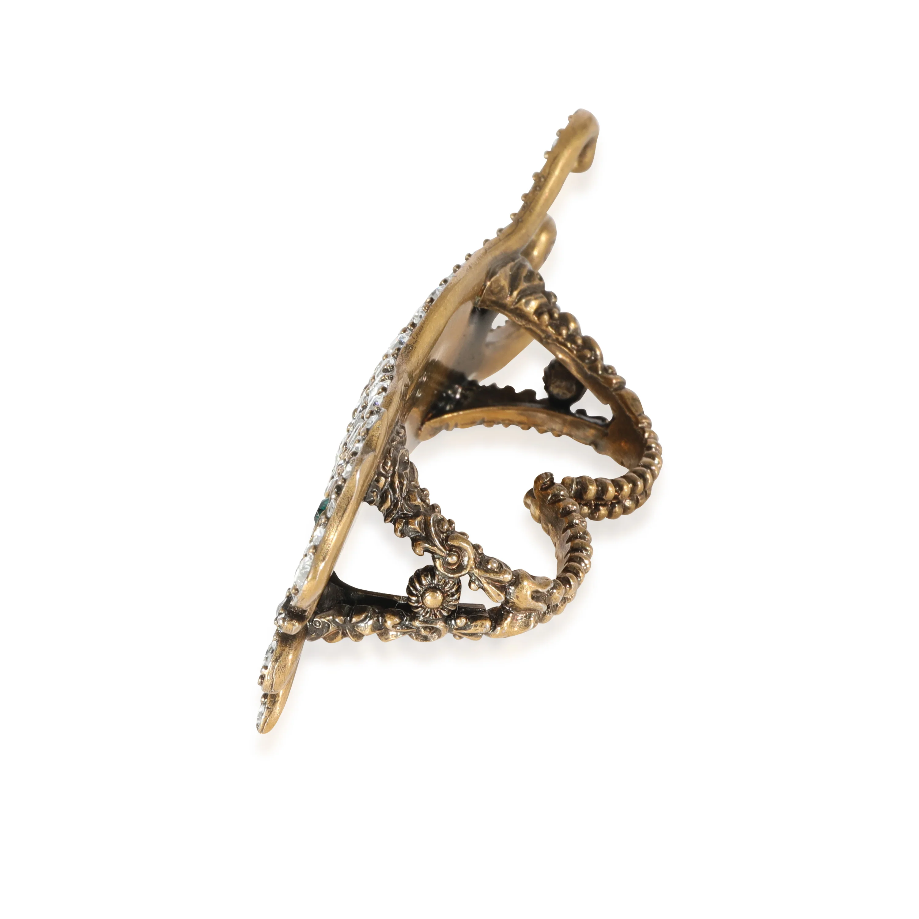 Gucci Crystal Panther Double Finger Cocktail Ring - Image 4