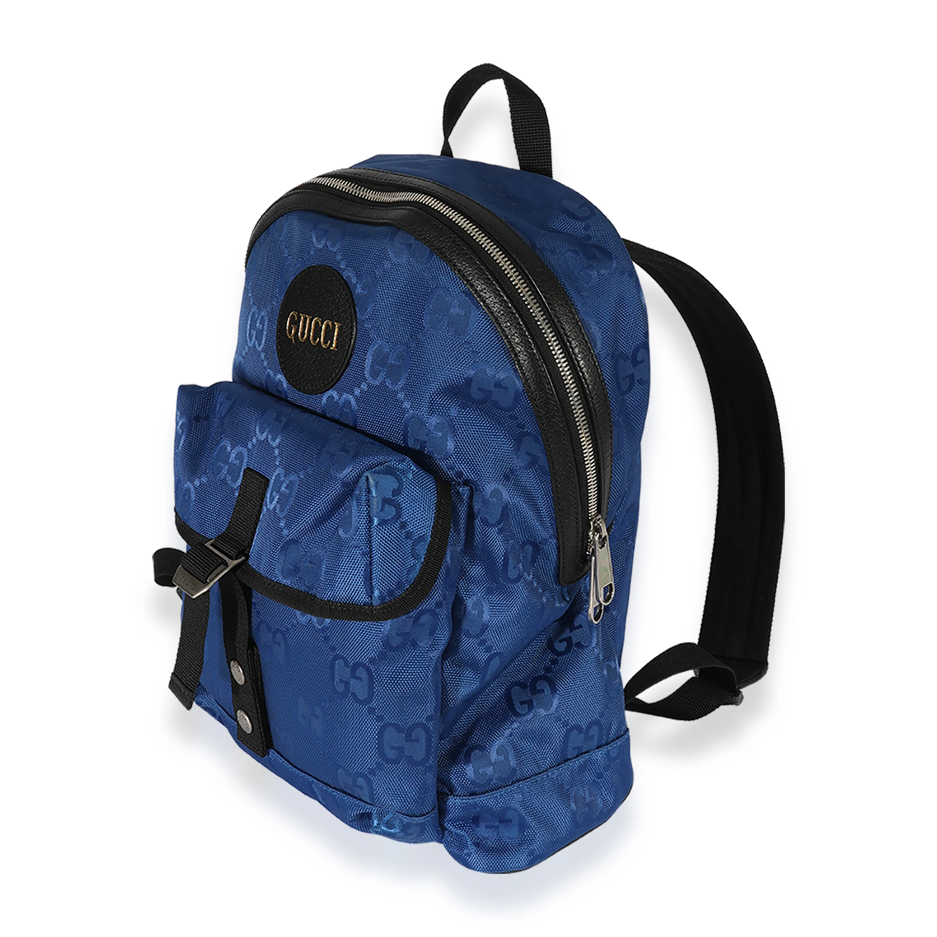 Gucci Blue Econyl Monogram Off The Grid Backpack - Image 2