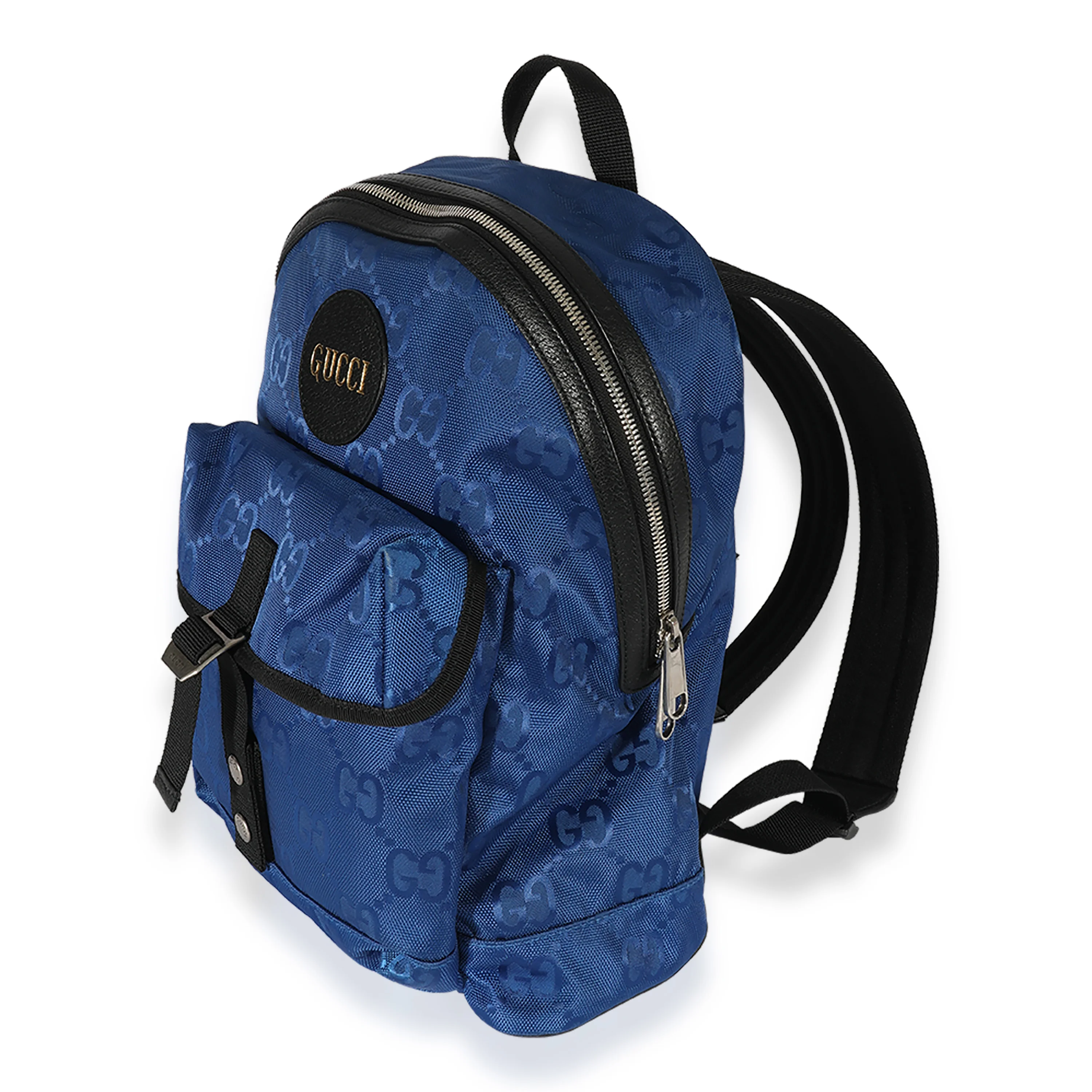 Gucci Blue Econyl Monogram Off The Grid Backpack - Image 3