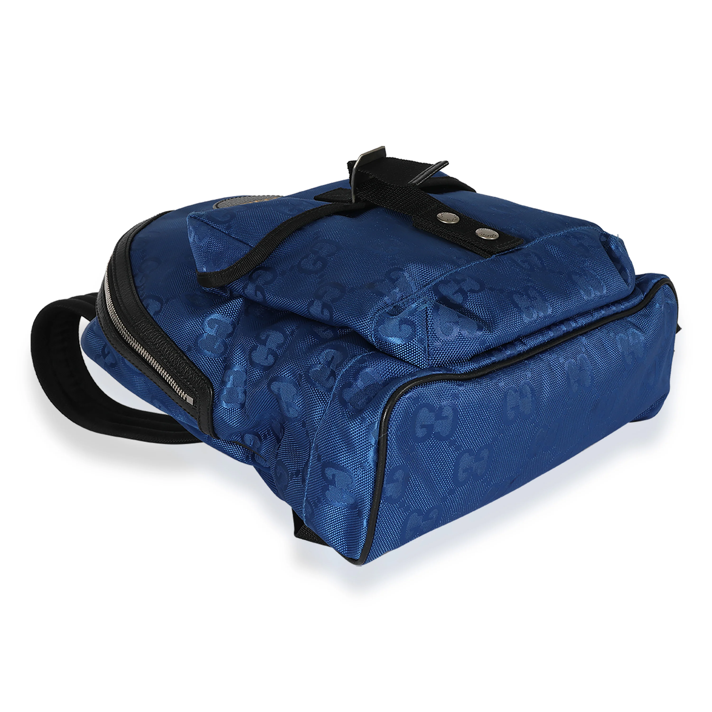 Gucci Blue Econyl Monogram Off The Grid Backpack - Image 4