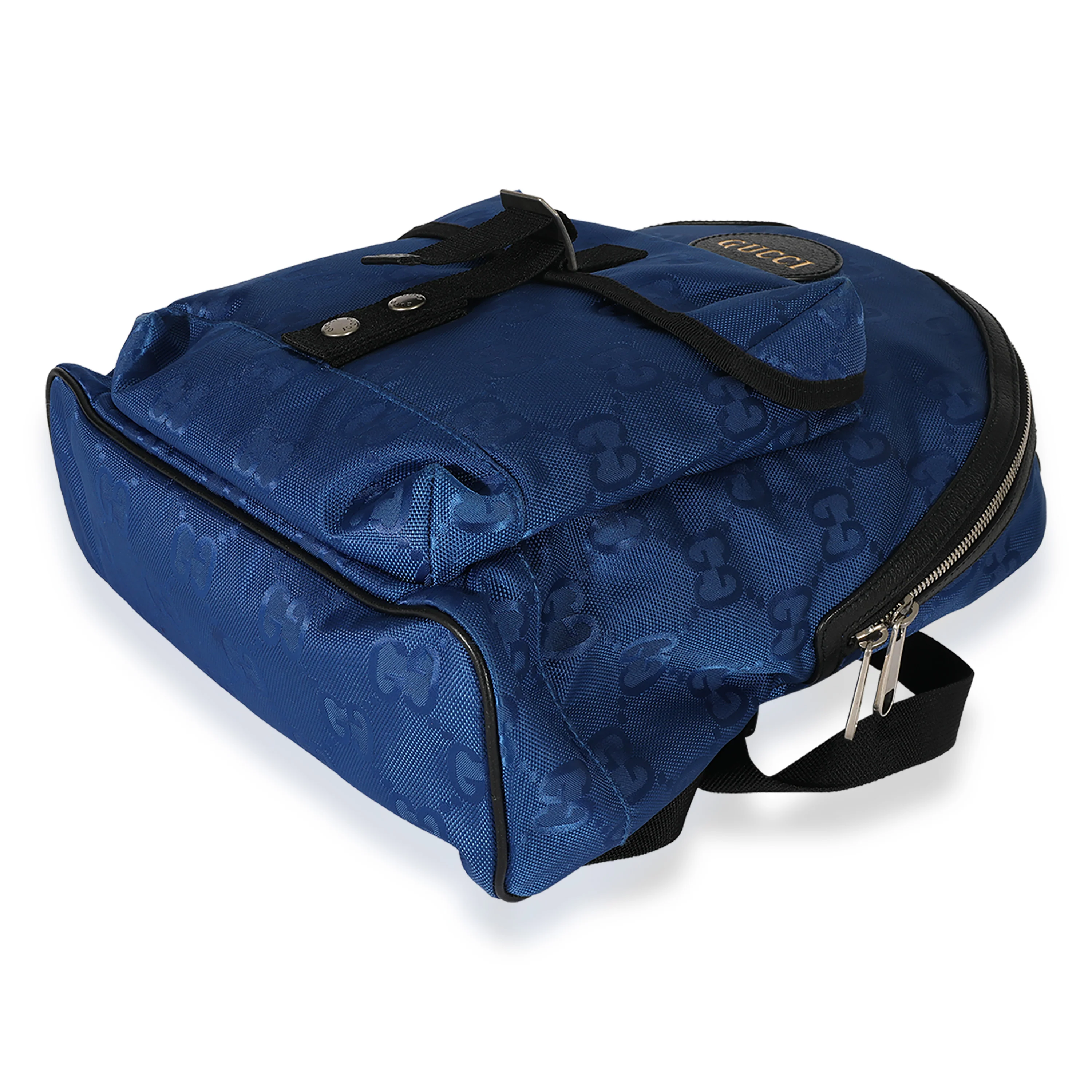 Gucci Blue Econyl Monogram Off The Grid Backpack - Image 7