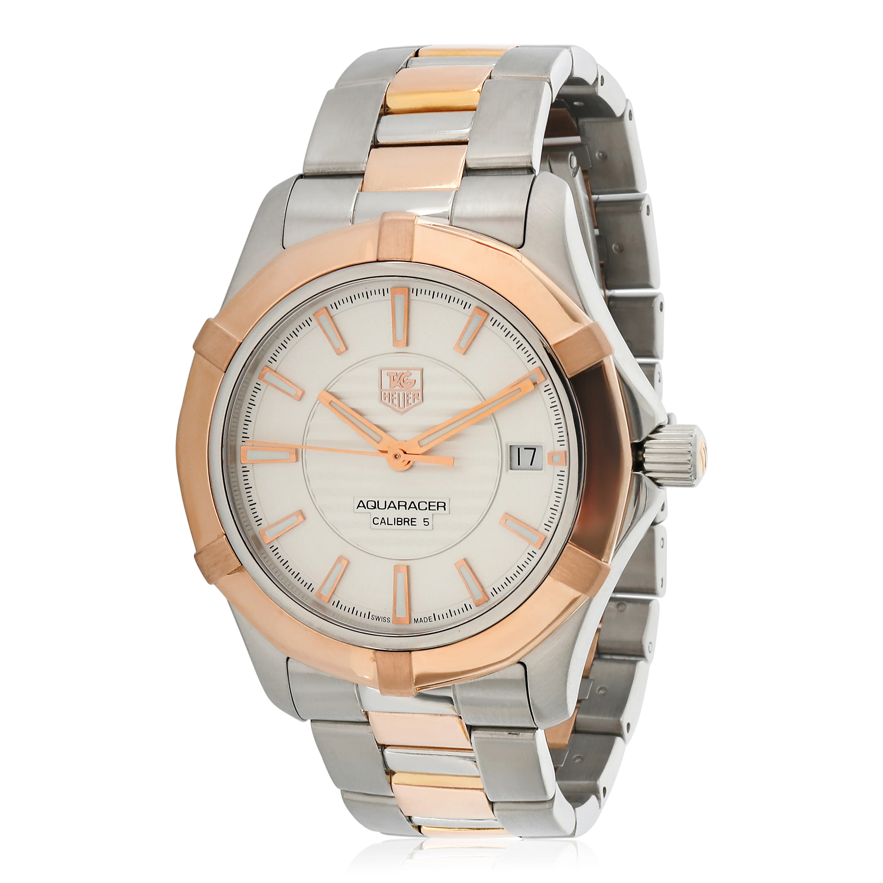 Aquaracer WAP2150.BD0885 Mens Watch in Stainless Steel/Rose Gold
