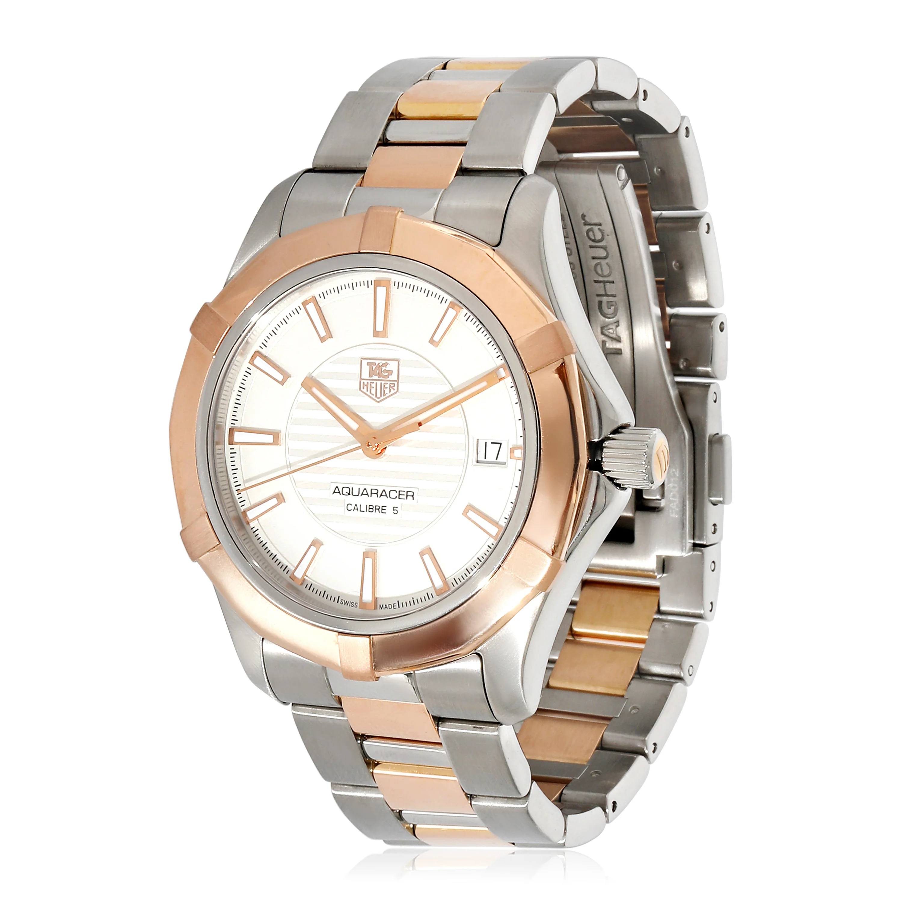 Aquaracer WAP2150.BD0885 Mens Watch in Stainless Steel/Rose Gold - Image 5