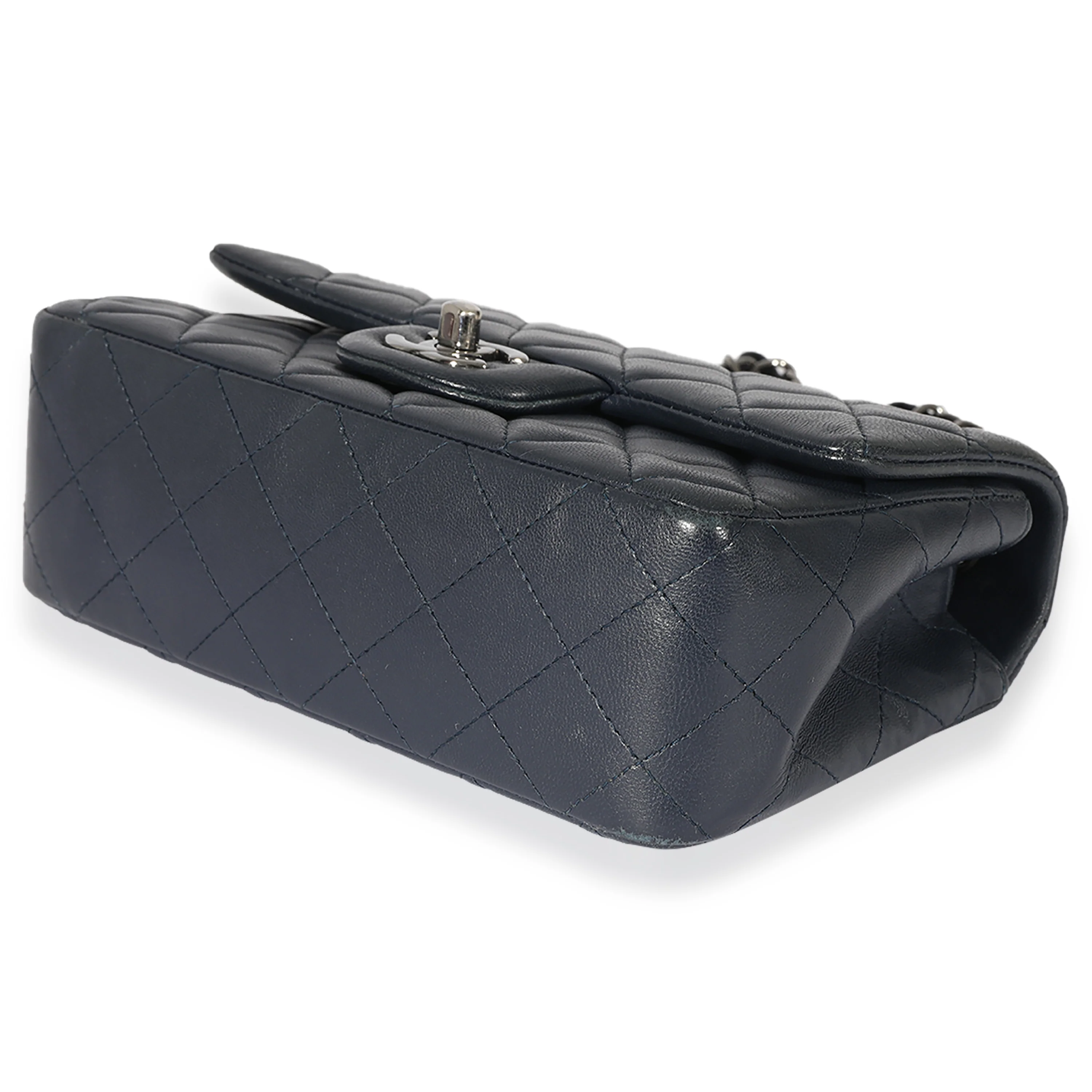 Chanel Navy Quilted Lambskin Rectangular Mini Flap Bag - Image 7