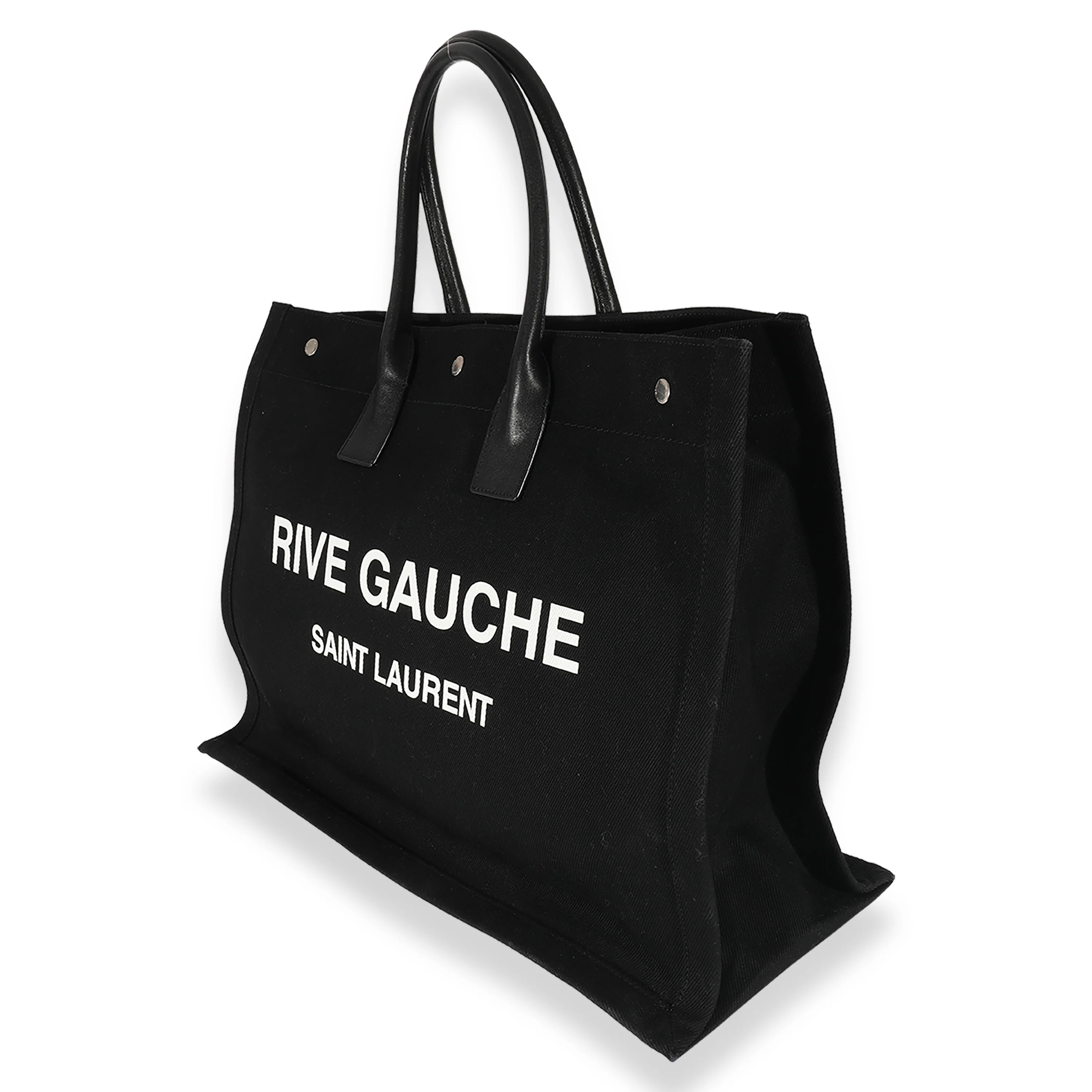 Saint Laurent Black Canvas Large Rive Gauche Tote - Image 2