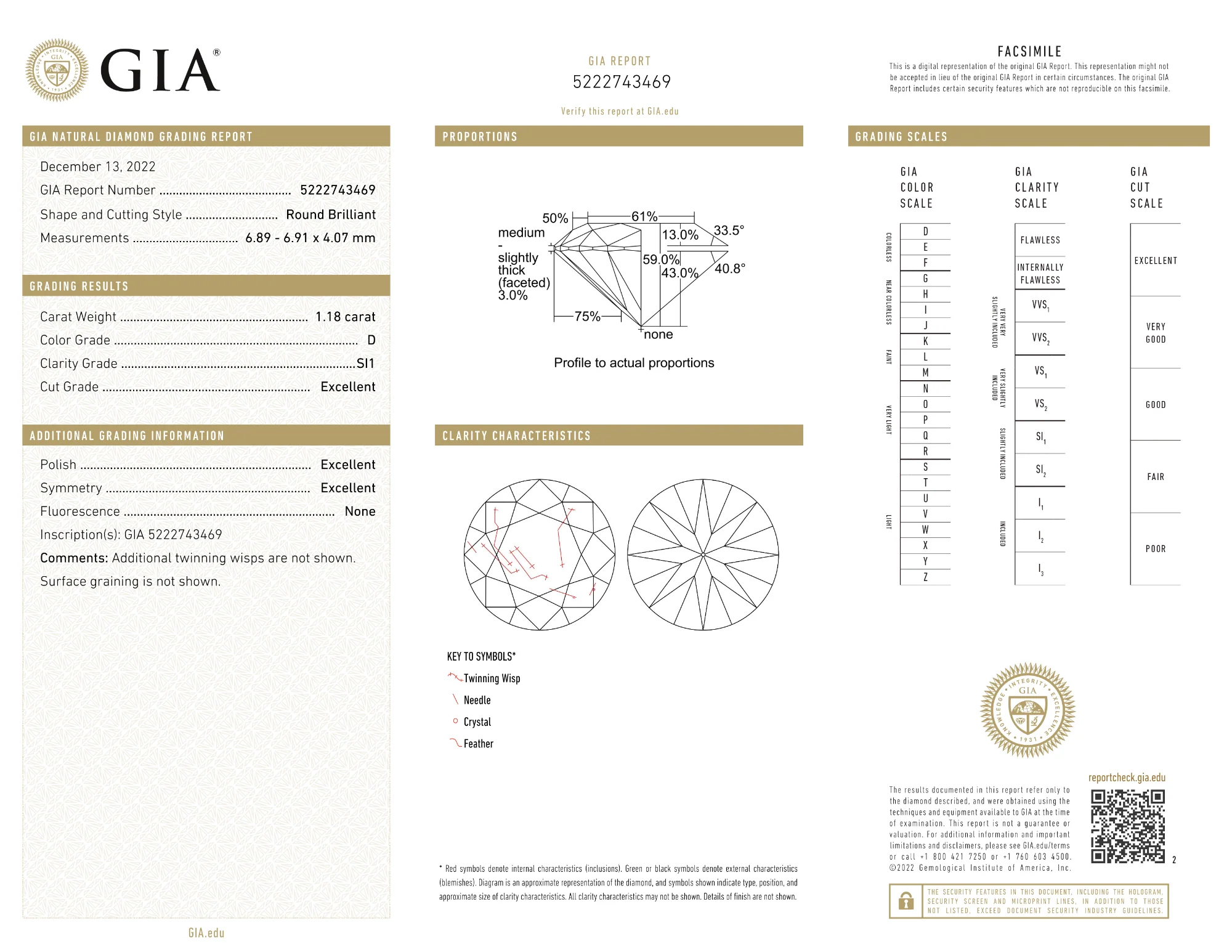 GIA Certified 1.18 Ct Round cut D SI1 Loose Diamond - Image 2