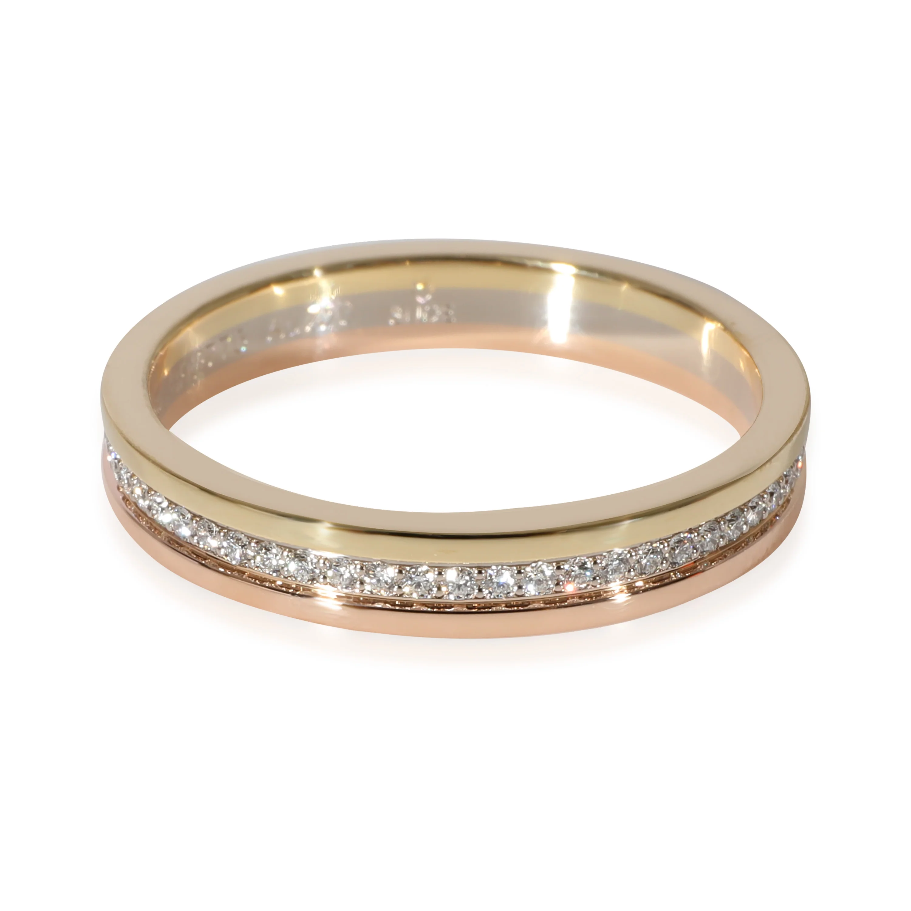 Cartier Vendome Louis Cartier Wedding Band in 18k 3 Tone Gold 0.25 CTW