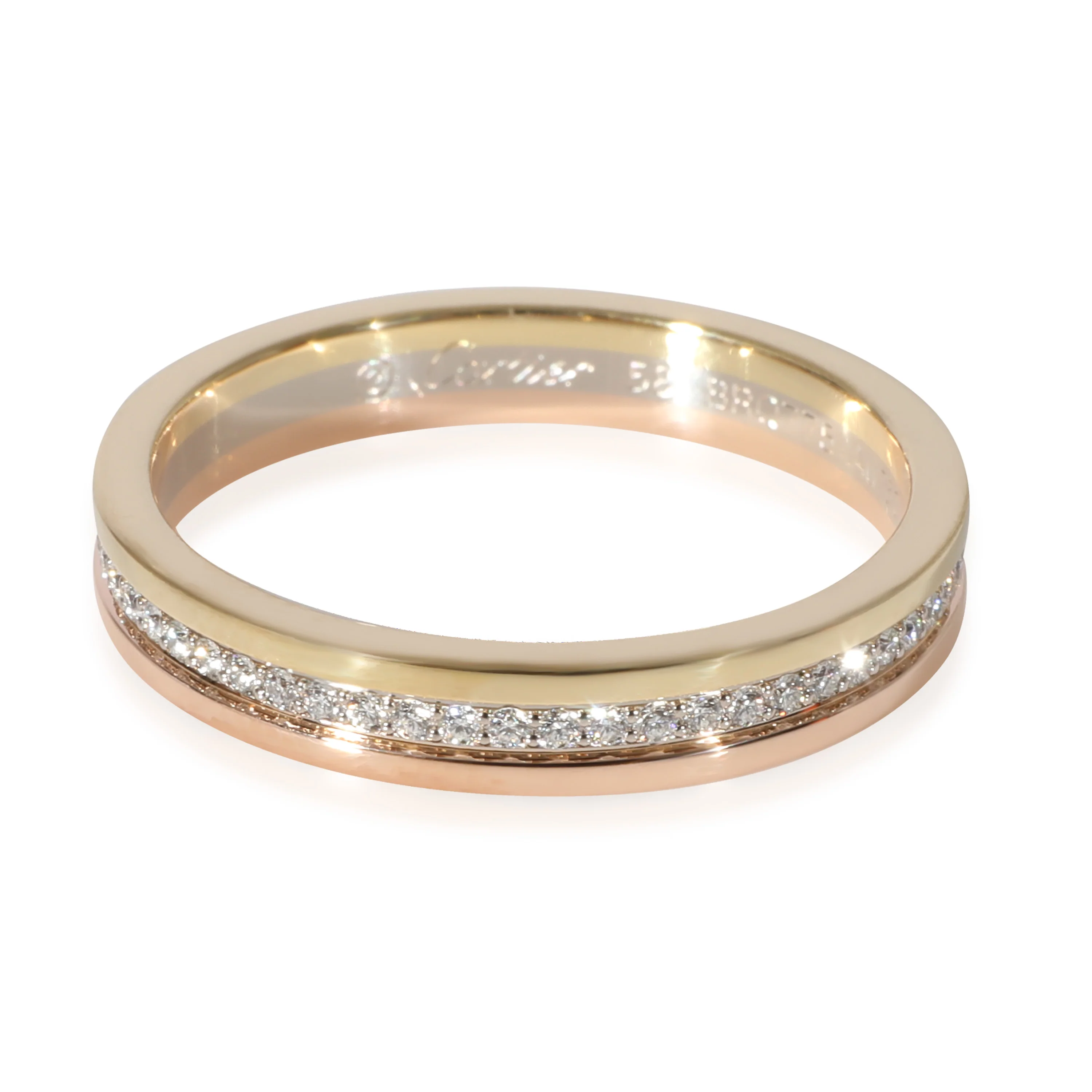 Cartier Vendome Louis Cartier Wedding Band in 18k 3 Tone Gold 0.25 CTW - Image 2